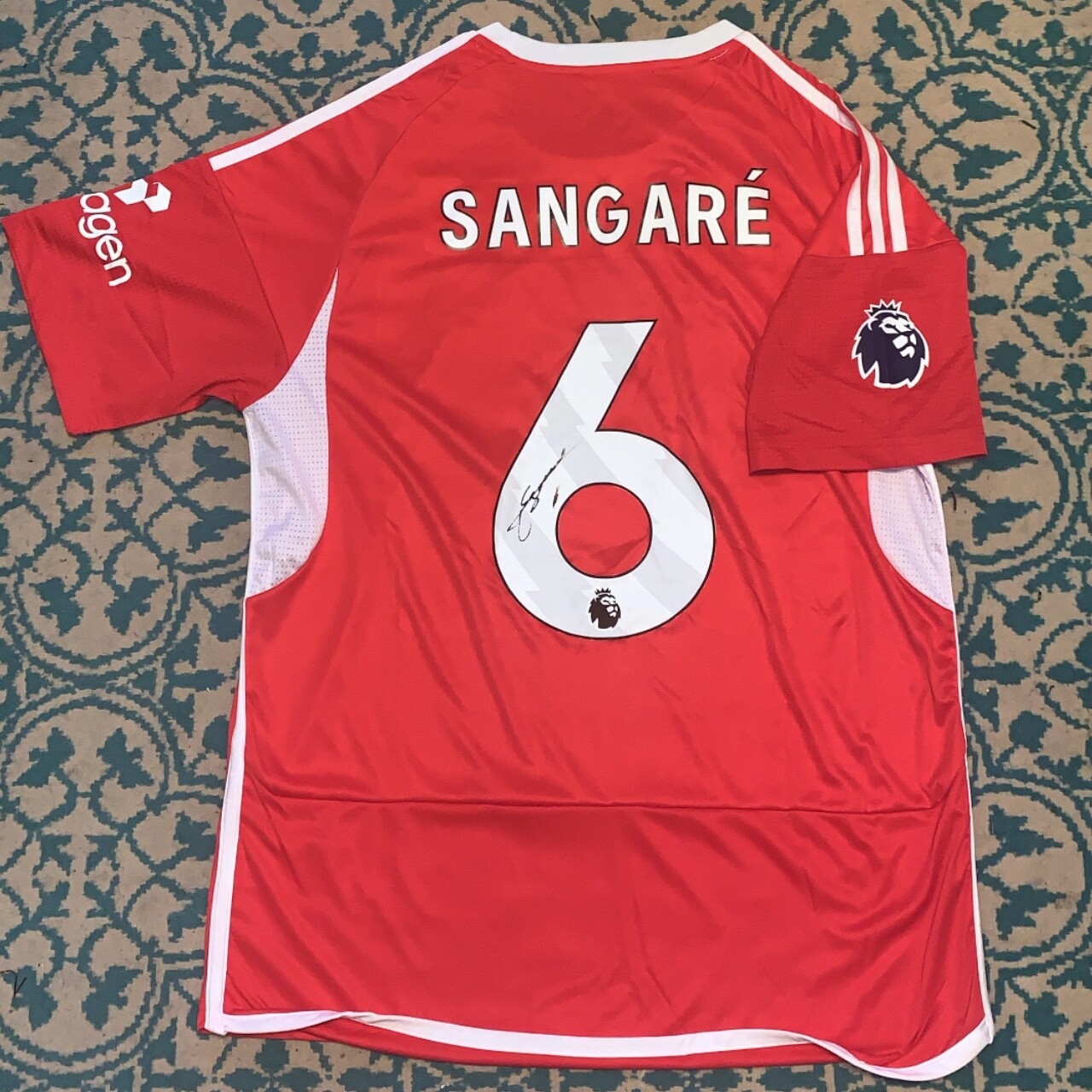 IBRAHIM SANGARE HAND SIGNED NOTTM FOREST 2023/24 HOME SHIRT REPLICA COA PROOF for sale on Ebay