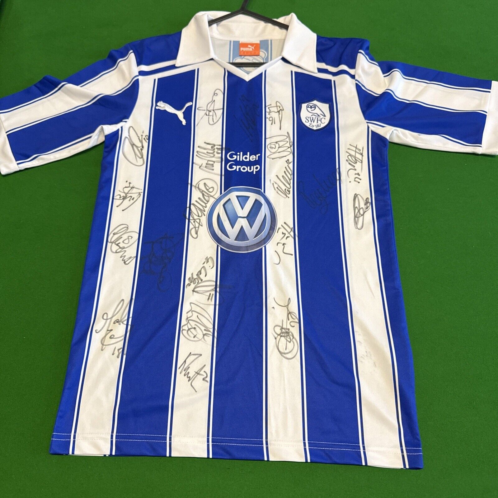 Sheffield Wednesday Football Shirt 2010-11 Home. Small. Signed By Entire Team for sale on Ebay