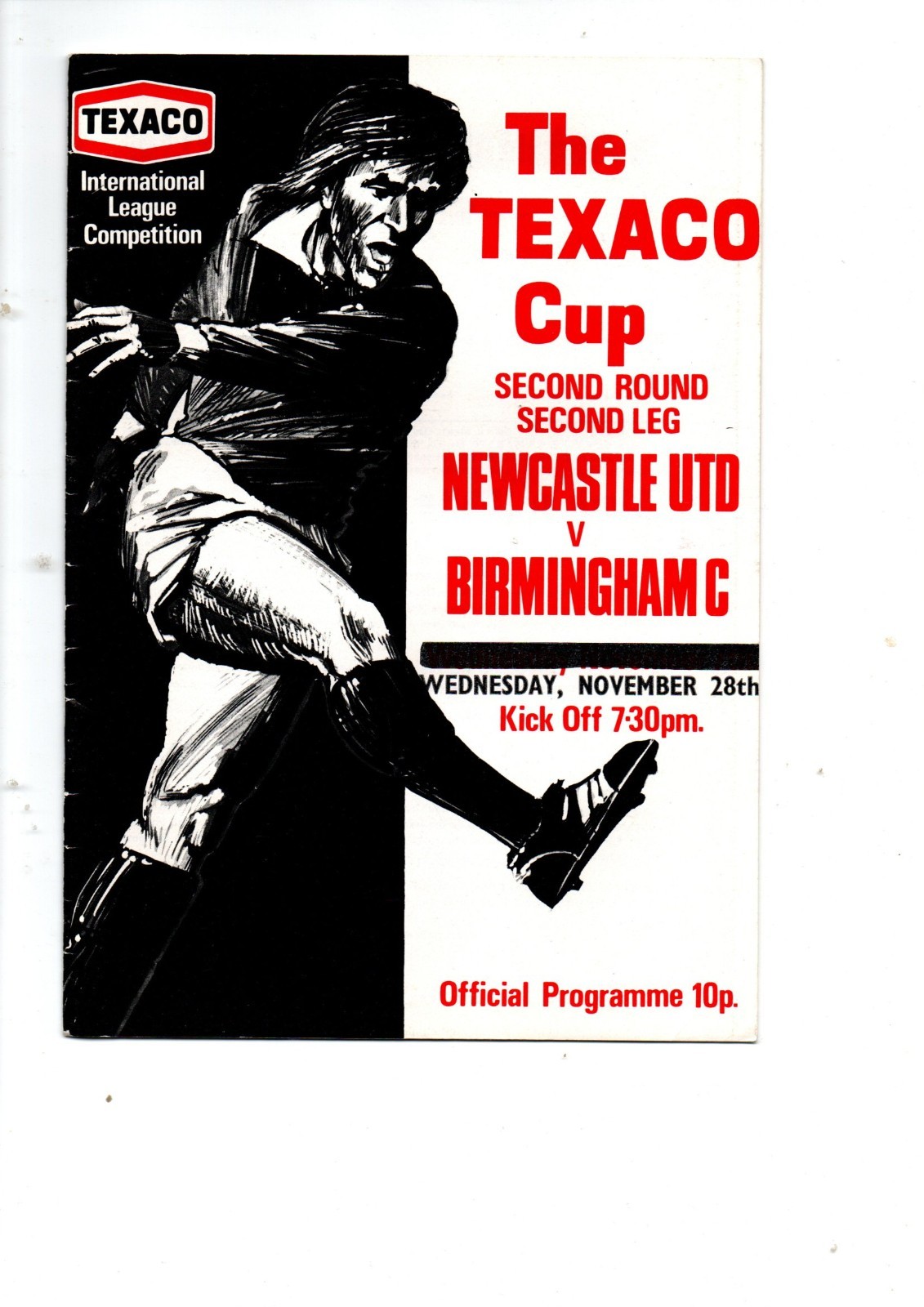 Newcastle United v Birmingham City 1973 - 1974 Texaco Cup for sale on Ebay