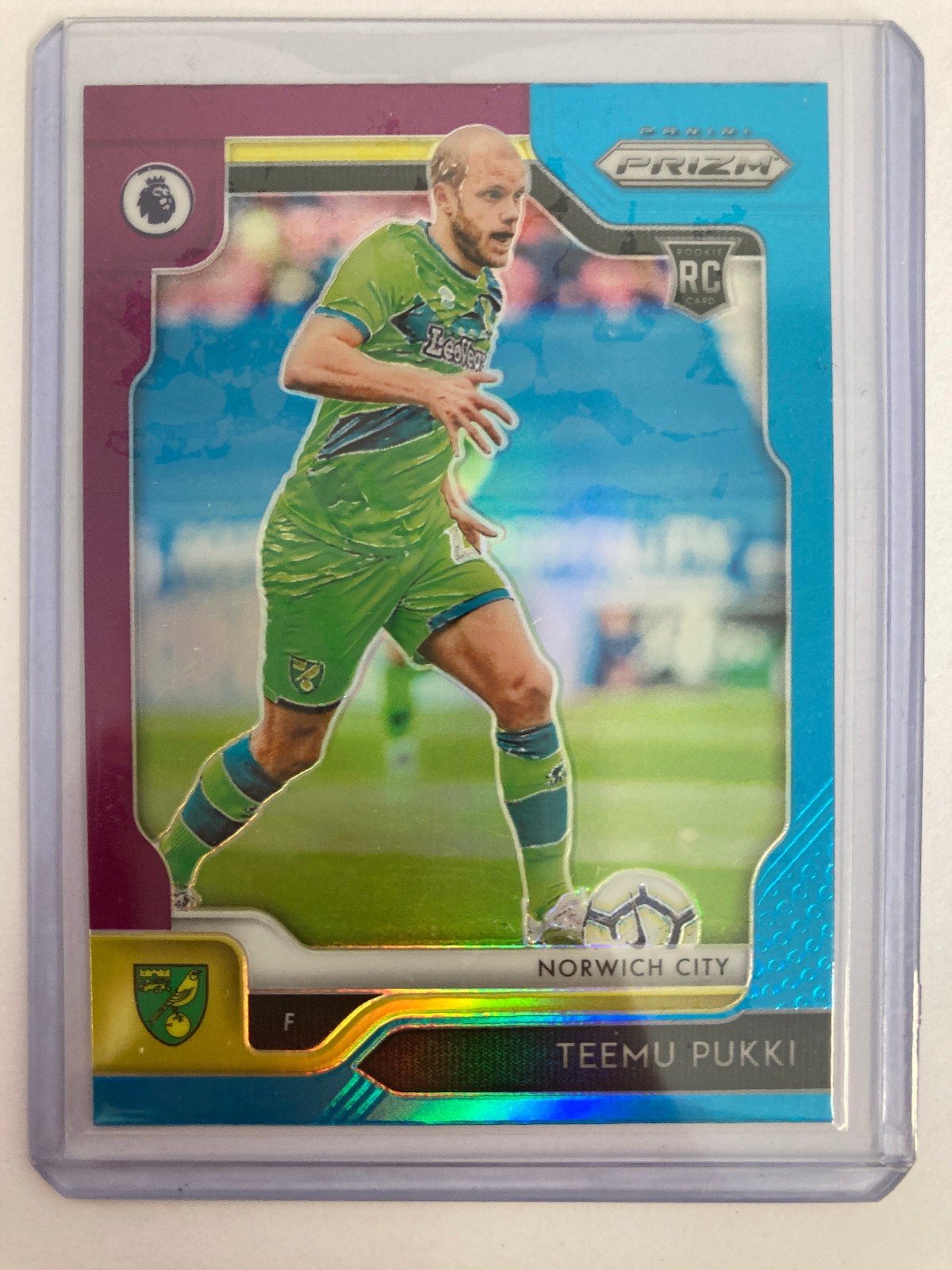 PANINI PRIZM PL 2019-20 TEEMU PUKKI NORWICH RC PURPLE & BLUE REFRACTOR #288. for sale on Ebay
