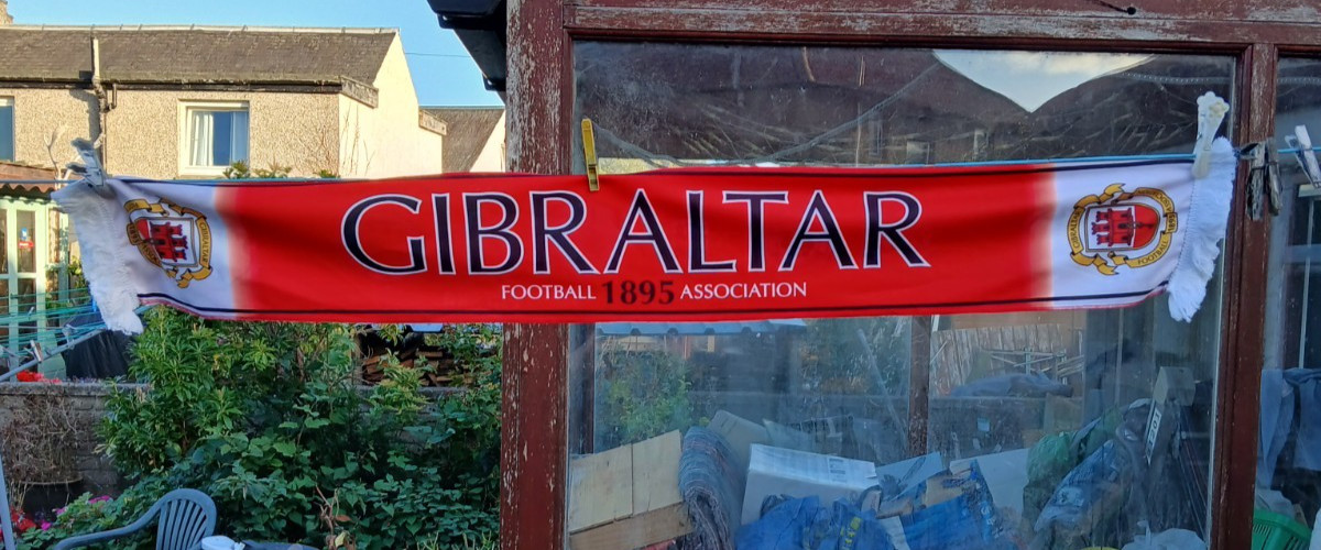 GIBRALTAR EUROS QUALIFYING FOOTBALL SCARF - RARE for sale on Ebay