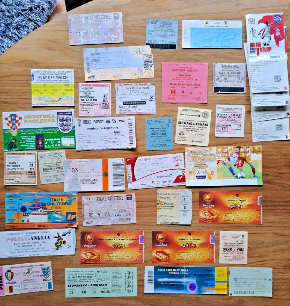 35x England Football Tickets (Mostly Aways), 1955-2019. for sale on Ebay