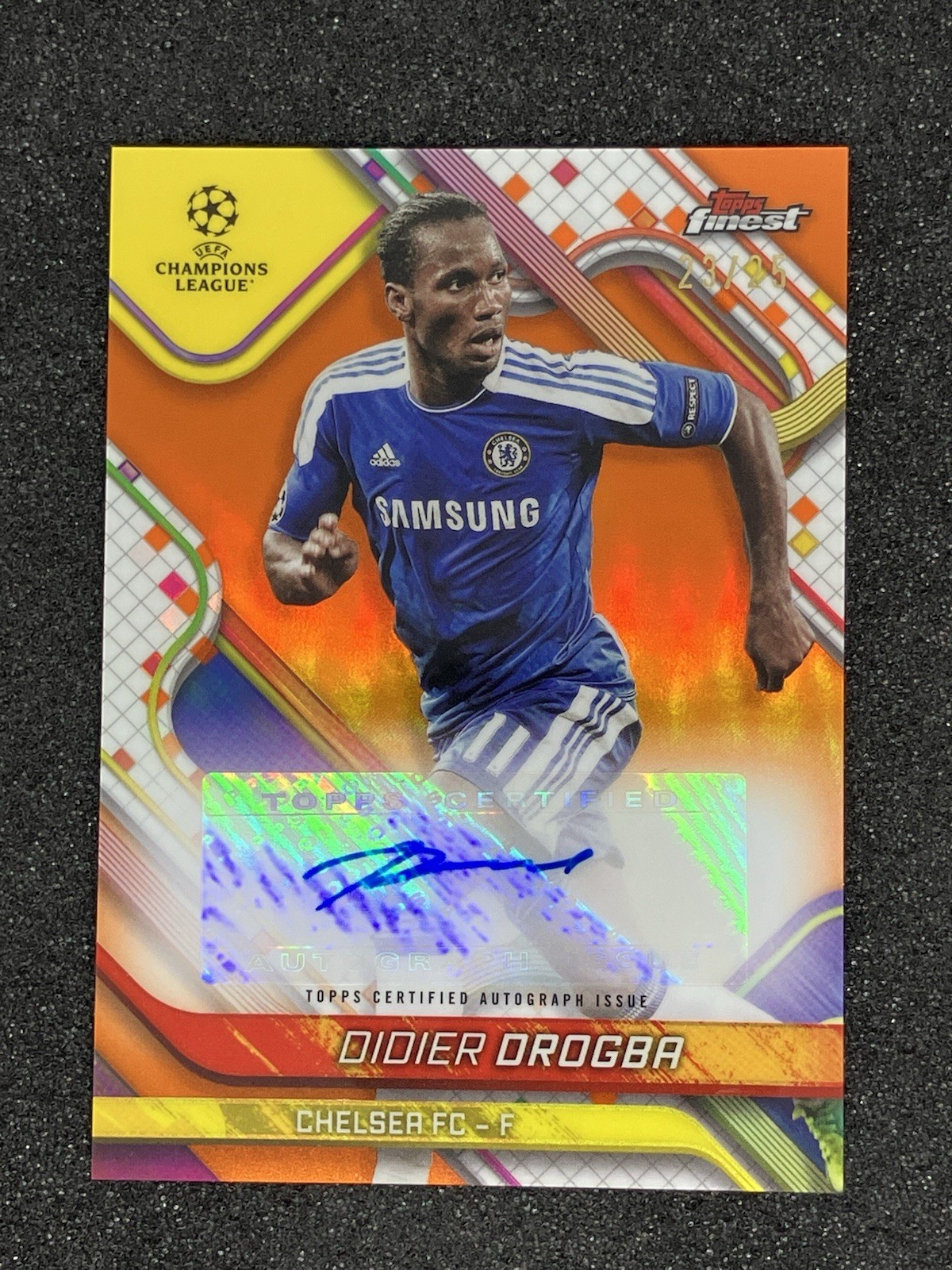 2024-25 Topps Finest UCC Didier Drogba /25 Autograph Orange Chelsea for sale on Ebay