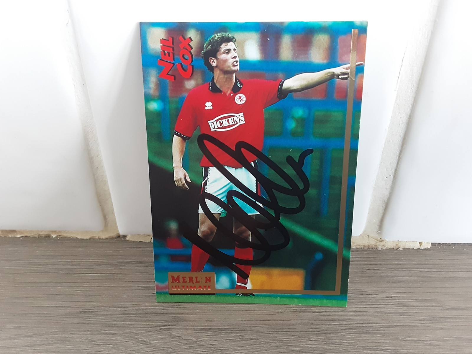 MIDDLESBROUGH - NEIL COX Signed Merlin Ultimate 95/96 Football trade card  for sale on Ebay