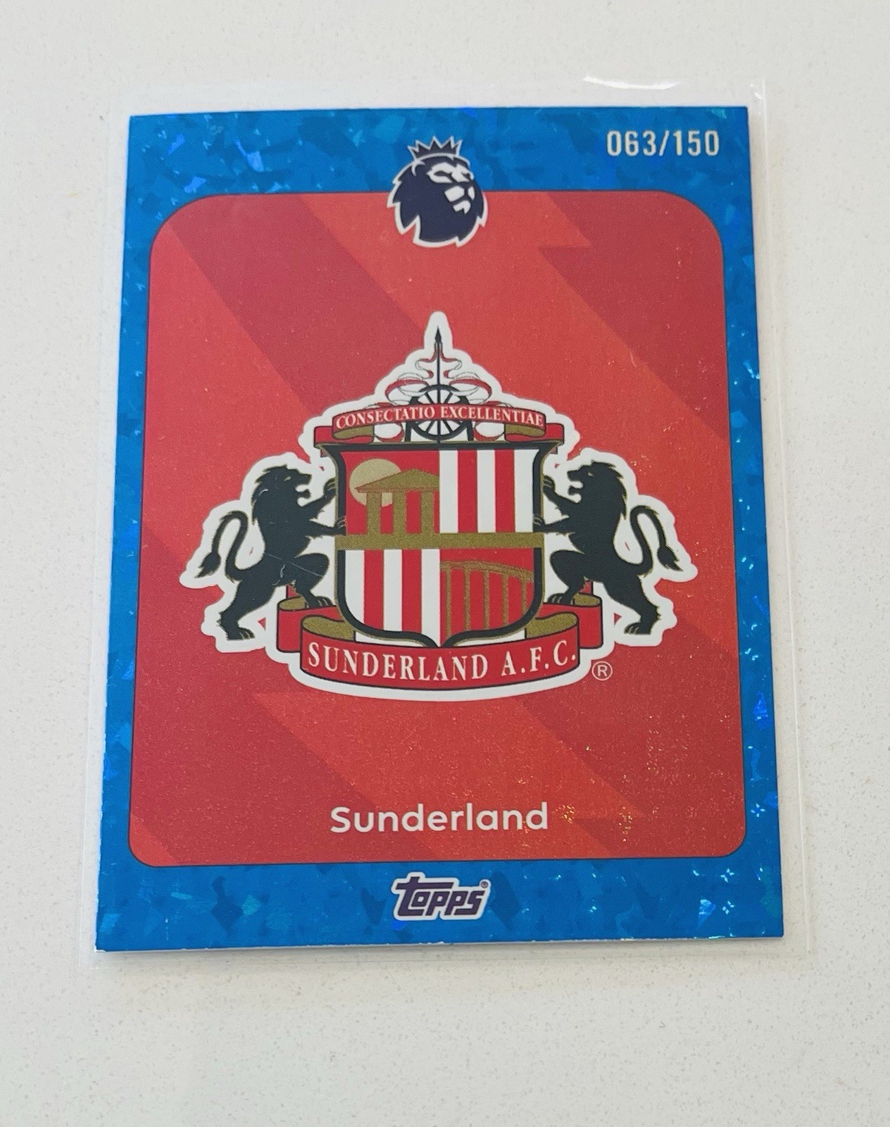 Topps Premier League 2026 Sunderland Badge Crest /150 Blue Diamond for sale on Ebay