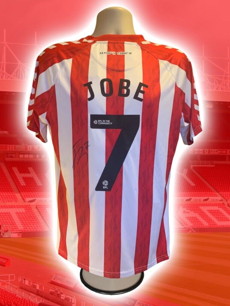 JOBE BELLINGHAM HAND SIGNED SUNDERLAND AFC 2024/25 HOME SHIRT REPLICA COA PROOF for sale on Ebay
