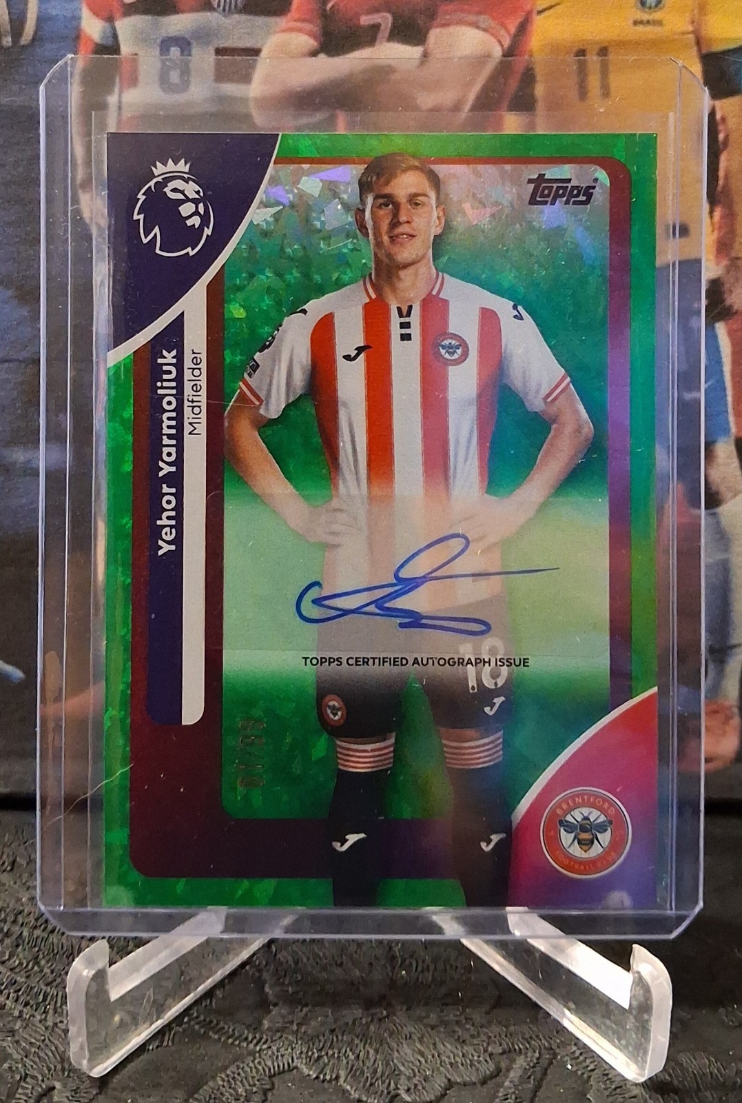 2026 Topps Premier League Yehor Yarmoliuk Auto #AC-YY Green /99 Brentford for sale on Ebay