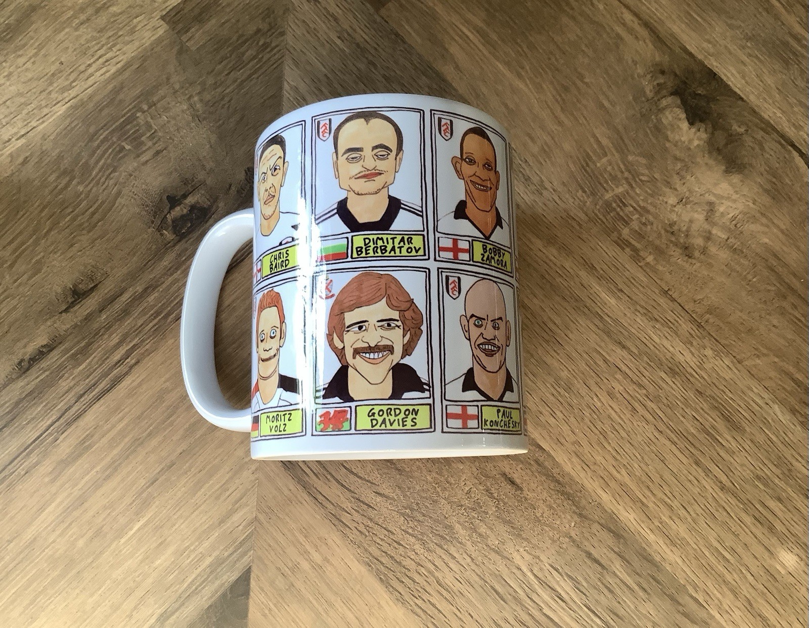 Fulham FC Ceramic Mugs Football Club Player Caricature Tea Coffee Cup Gift Fan for sale on Ebay