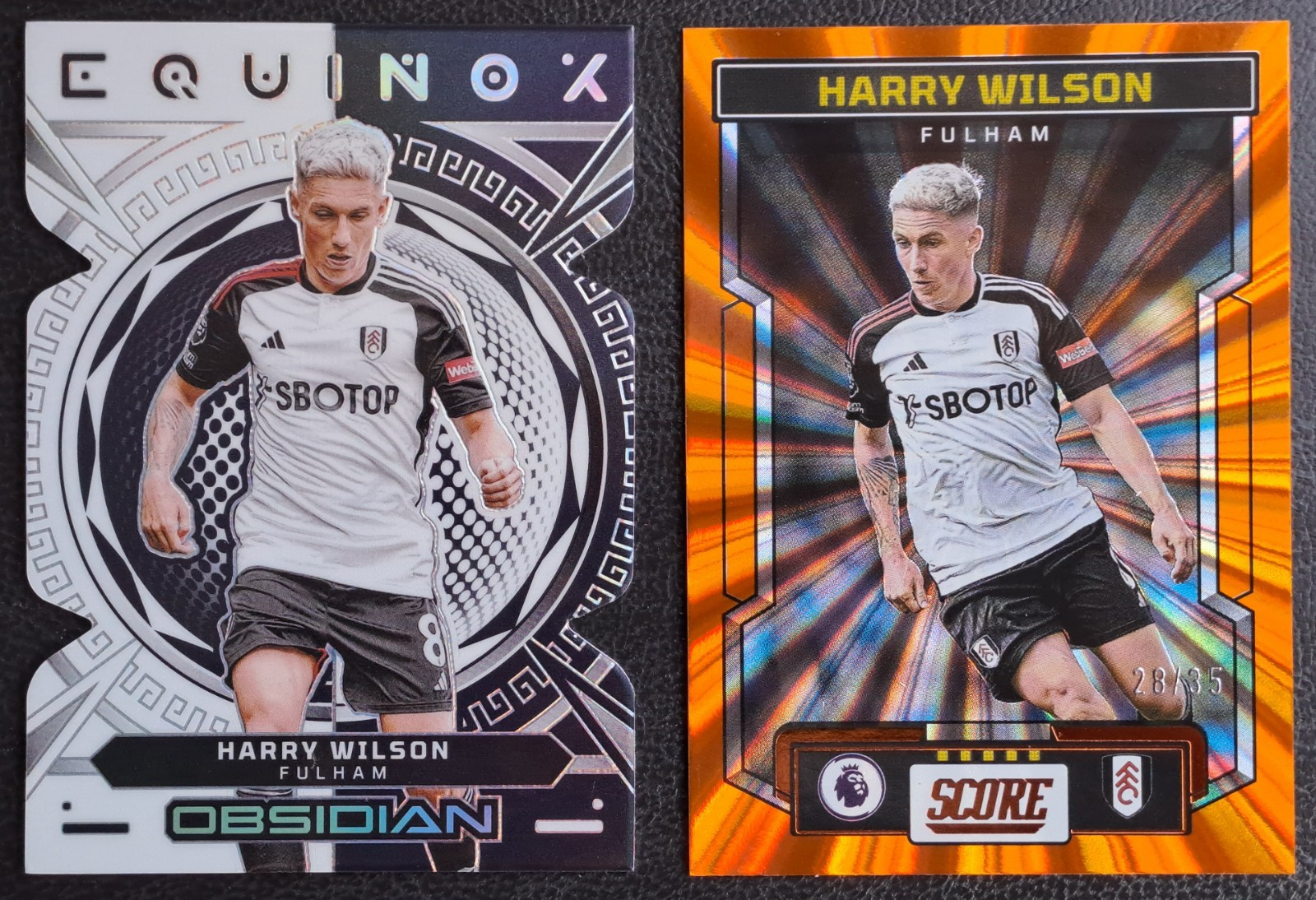 2 x Fulham Panini cards - EPL 2023-24 - Harry Wilson Obsidian /120 - Orange /35 for sale on Ebay
