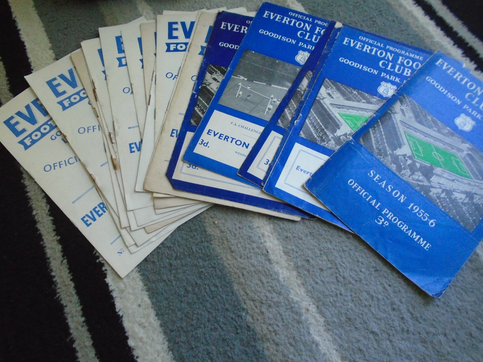 EVERTON HOMES 1955-6 TO 1959-60 X 21 ISSUES ALL LISTED for sale on Ebay