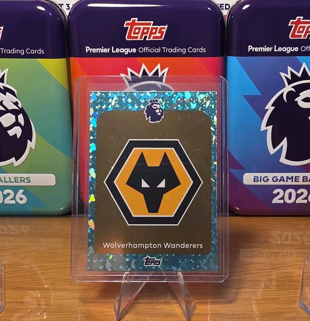 TOPPS PREMIER LEAGUE 2026 NUMBERED PARALLEL 473/499 WOLVES TEAM BADGE for sale on Ebay