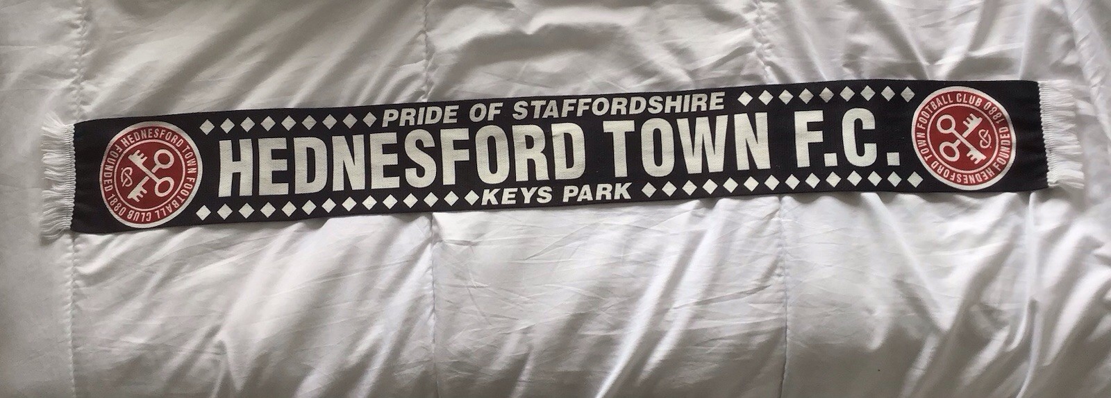 Hednesford Town Football Club Scarf Official Merchandise! But very old! 1997! for sale on Ebay