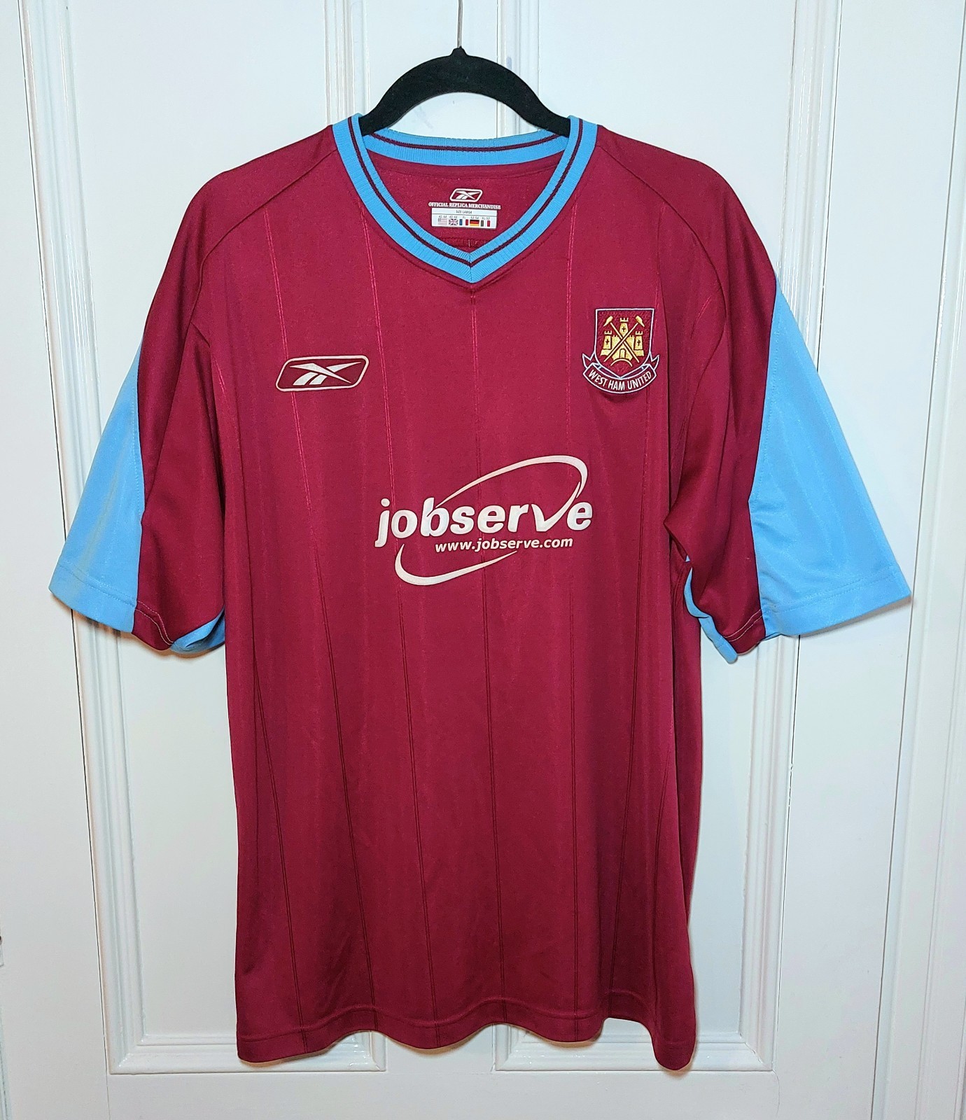 Official Reebok West Ham United Home football shirt 2003/05 for sale on Ebay