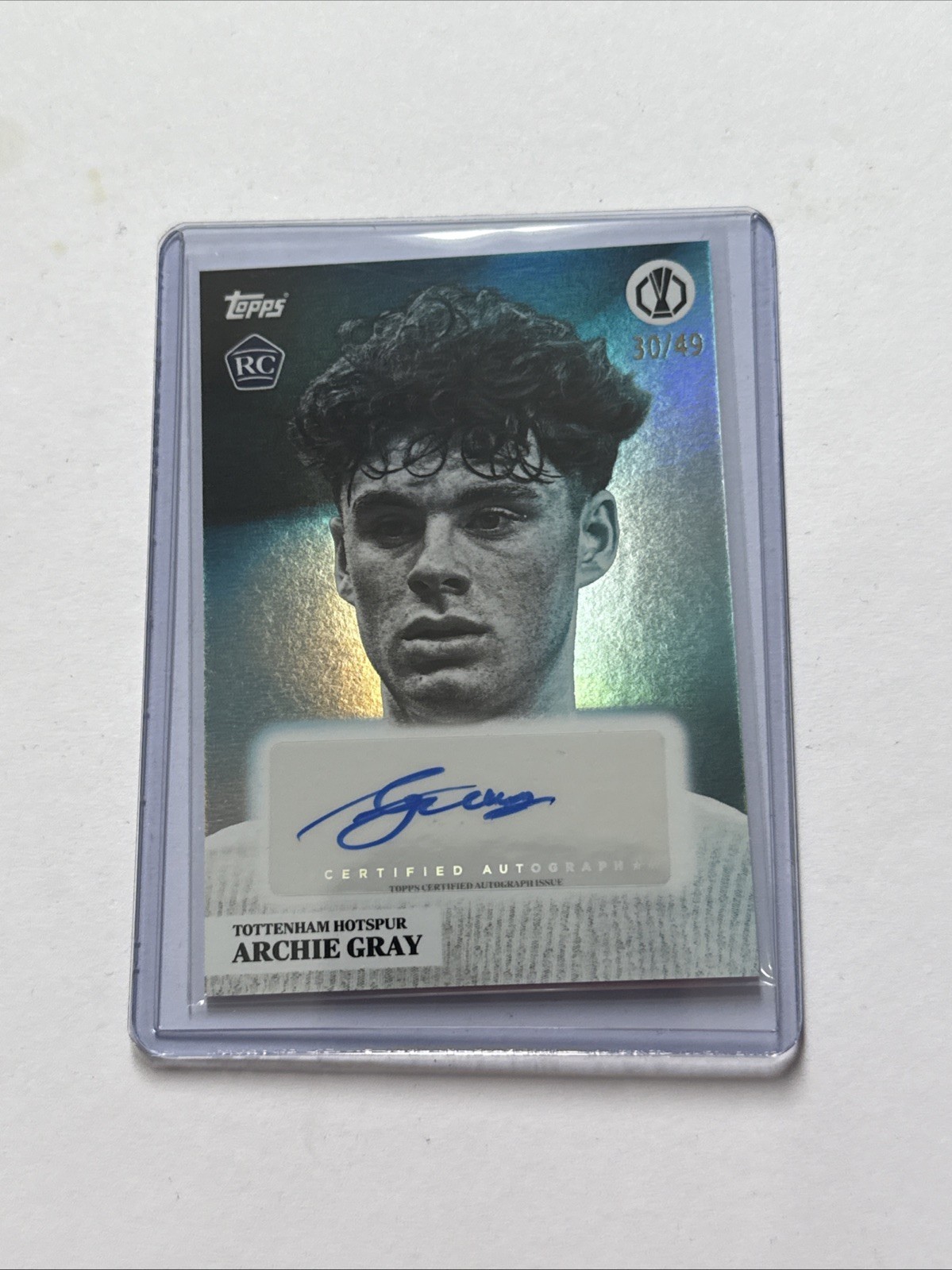 Archie Gray RC Auto Topps Simplicidad UCC 2024/25 Tottenham Hotspur Number 30/49 for sale on Ebay