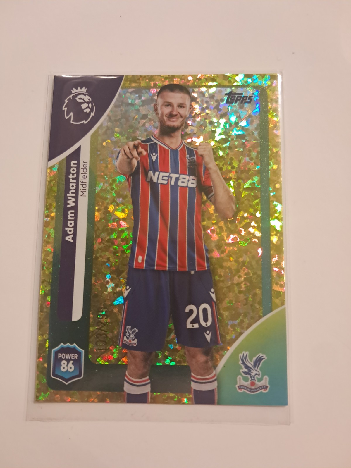 Topps Premier League 25/26 Yellow Sparkle #103/299 Crystal Palace Adam Wharton for sale on Ebay