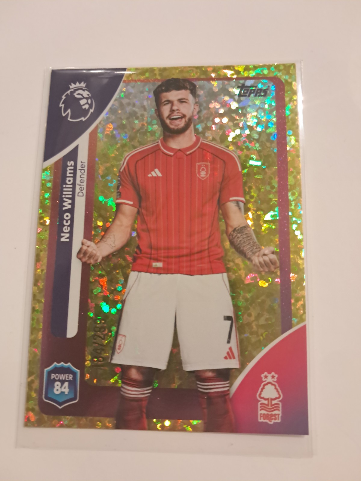 Topps Premier League 25/26 Yellow Sparkle #184/299 Notts Forest Neco Williams for sale on Ebay
