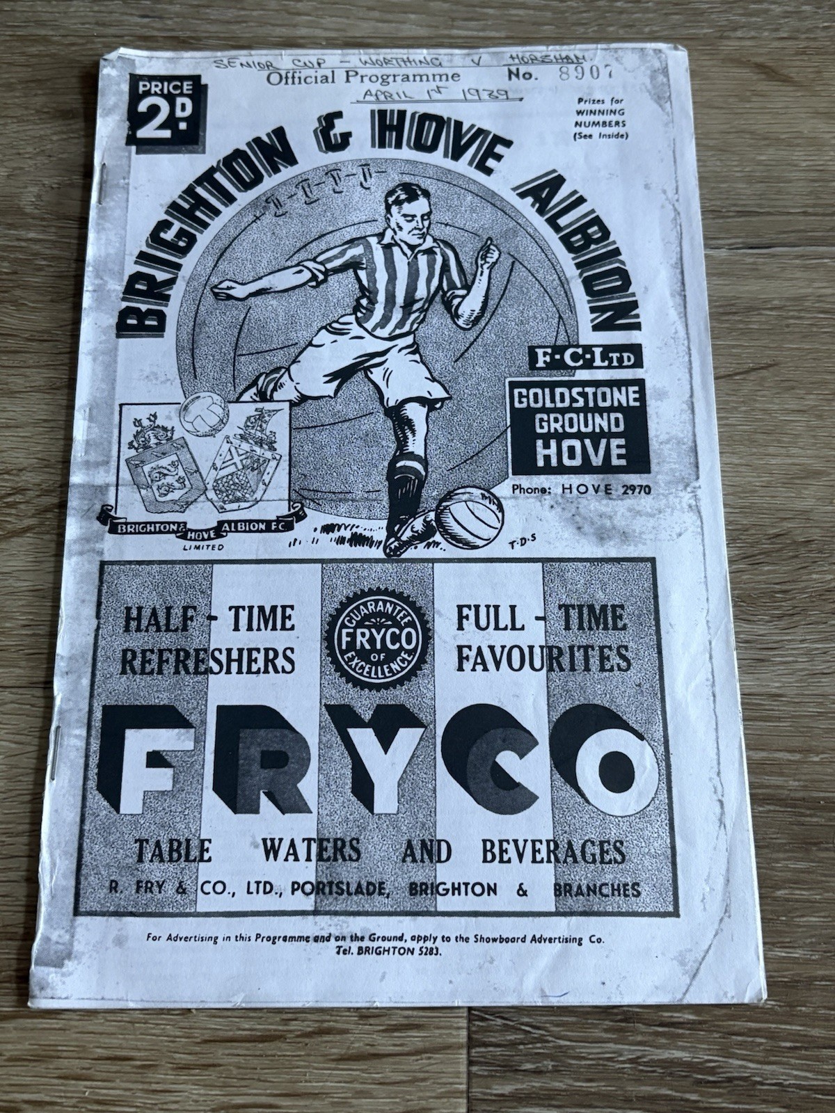 Brighton & Hove Albion Official Programme No 8907 - 1st April 1939 for sale on Ebay