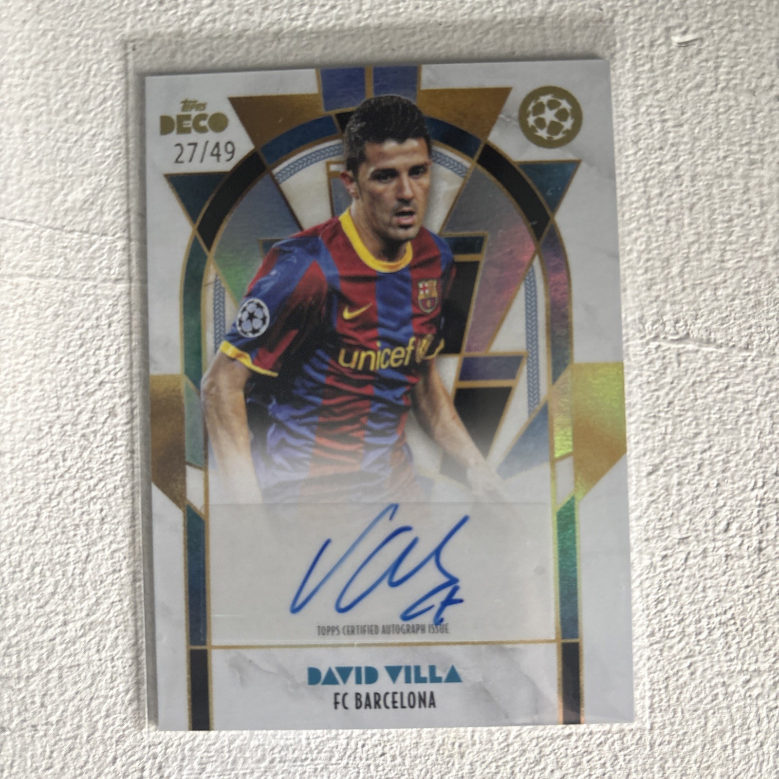 Topps Deco Barcelona David Villa Autographed Card 27/49 for sale on Ebay
