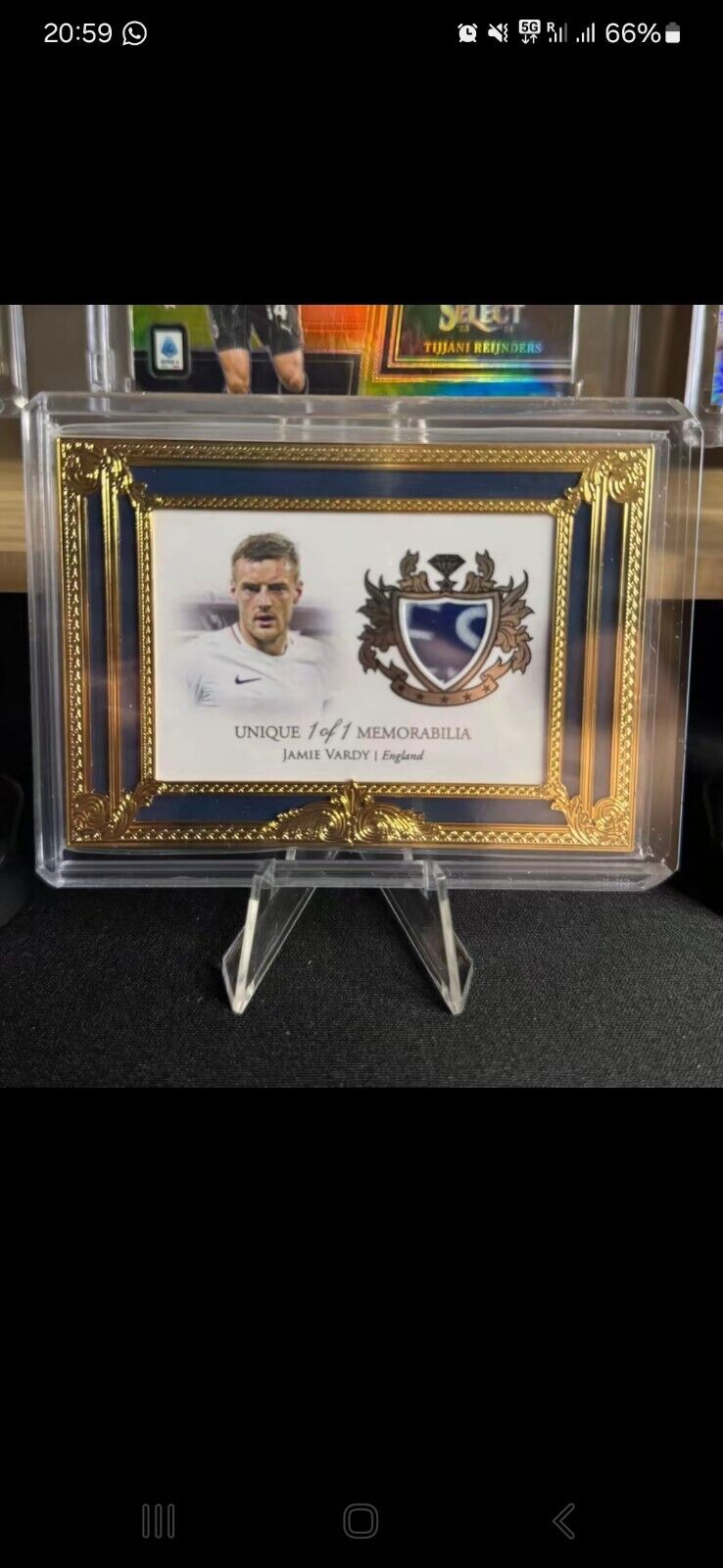 1/1 Futera Unique 1of1 Memorabilia Goldframe Jamie Vardy England Leicester city for sale on Ebay