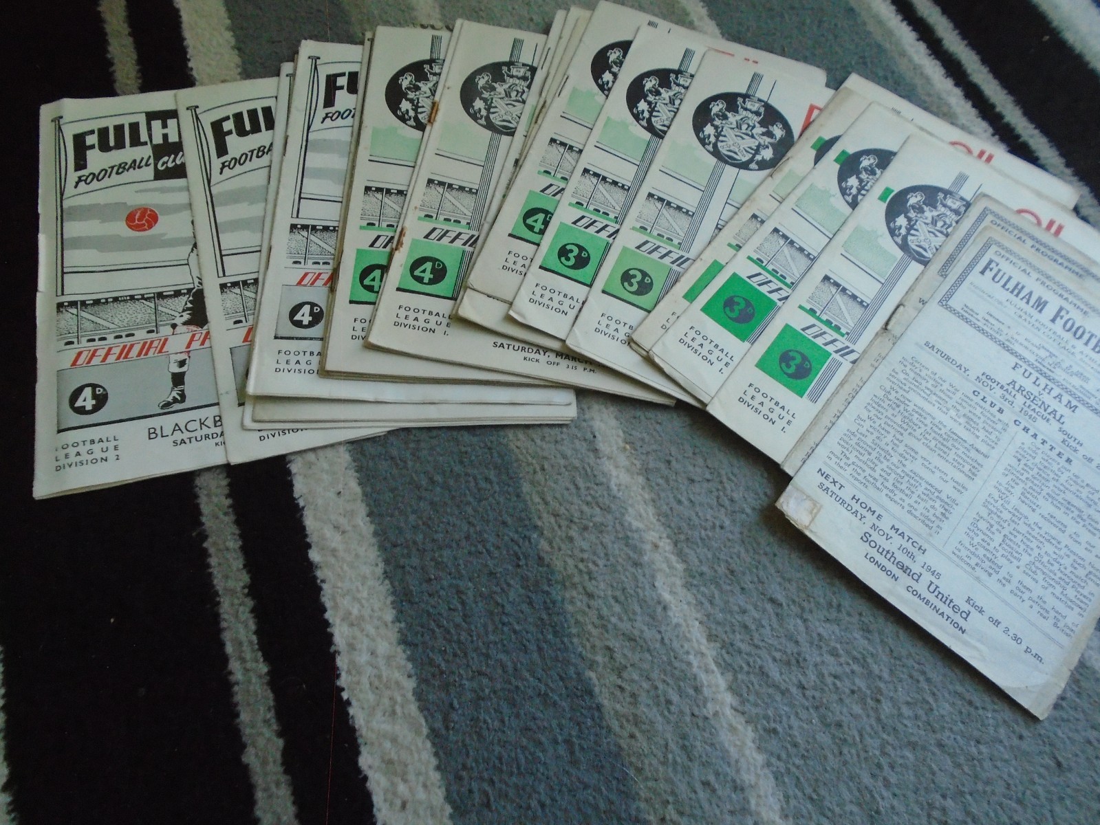 FULHAM HOMES 1945-6 TO 1954-5 X 23 ISSUES ALL LISTED for sale on Ebay