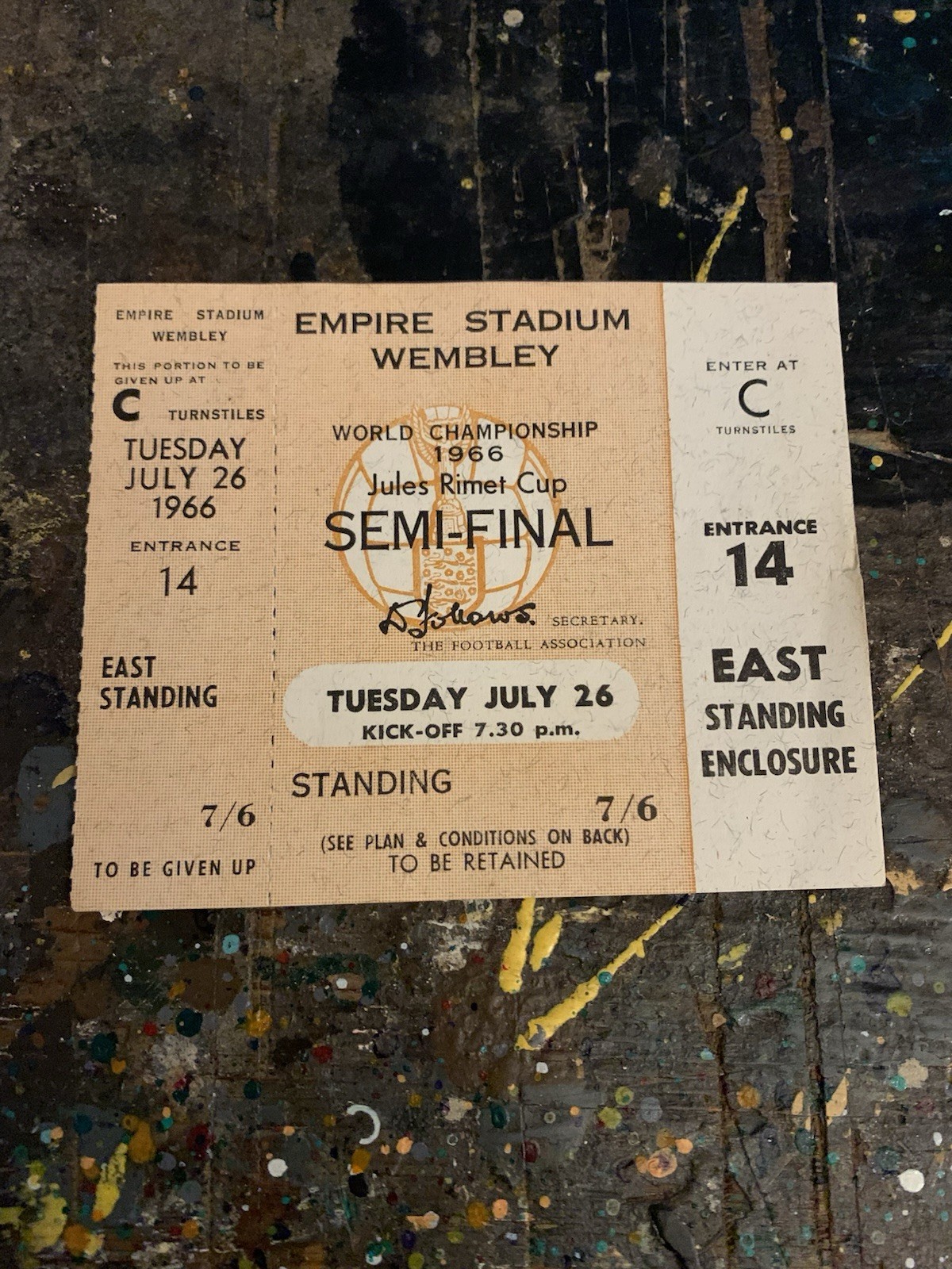 England V Portugal 1966 Semi Final World Cup Ticket 26/07/1966 Unused VGC Rare for sale on Ebay