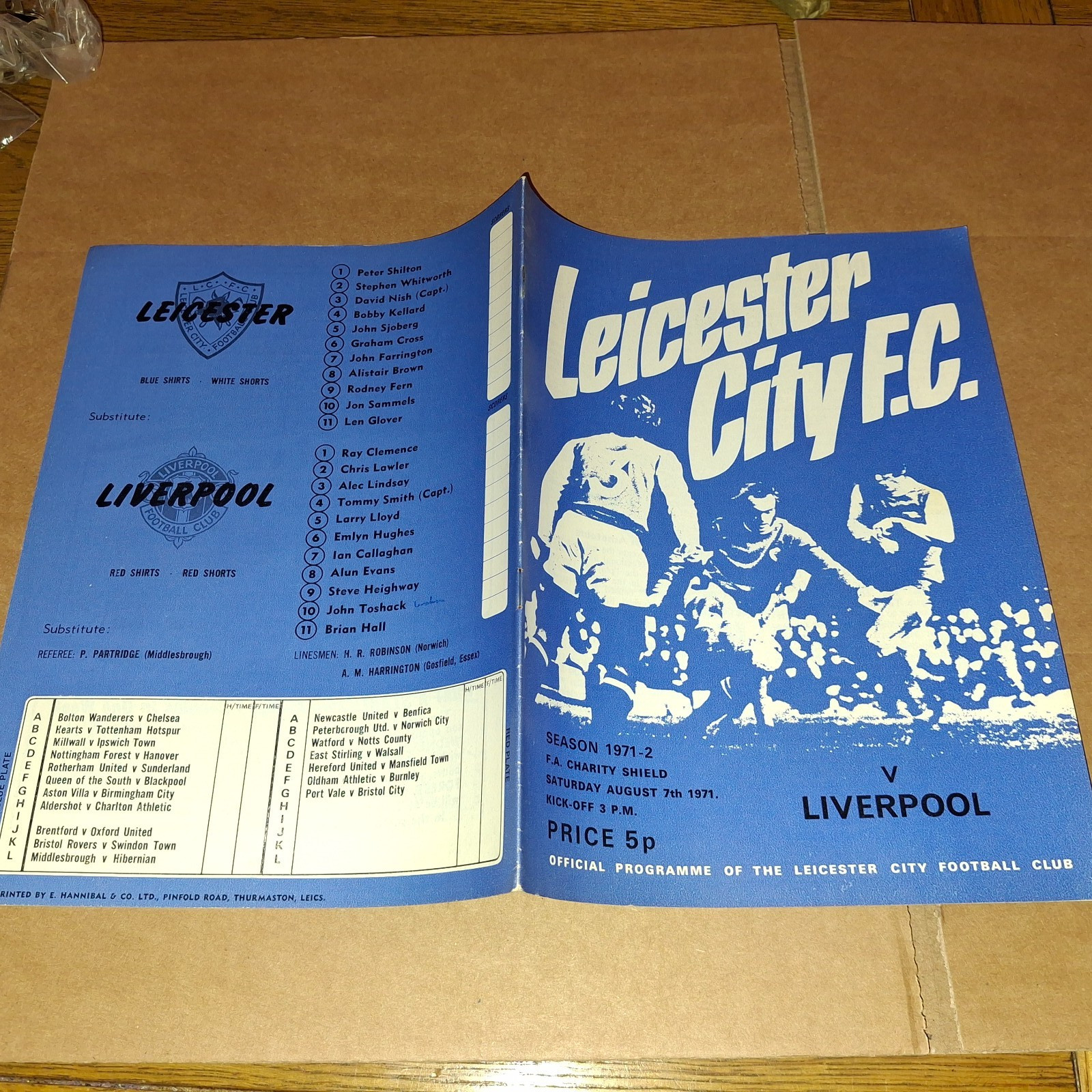 *PRISTINE* 1971 CHARITY SHIELD LEICESTER CITY V LIVERPOOL PROGRAMME for sale on Ebay