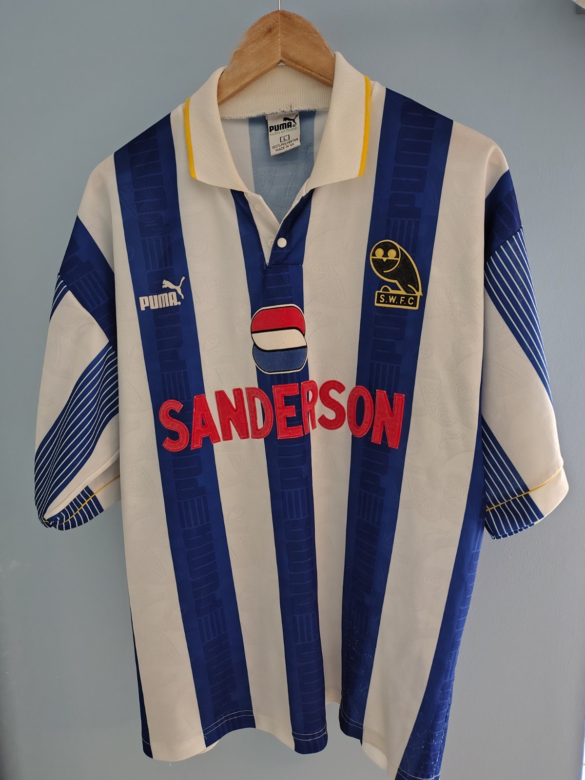 Sheffield Wednesday Genuine shirt 1993/95 size Large. Excellent condition. SWFC. for sale on Ebay