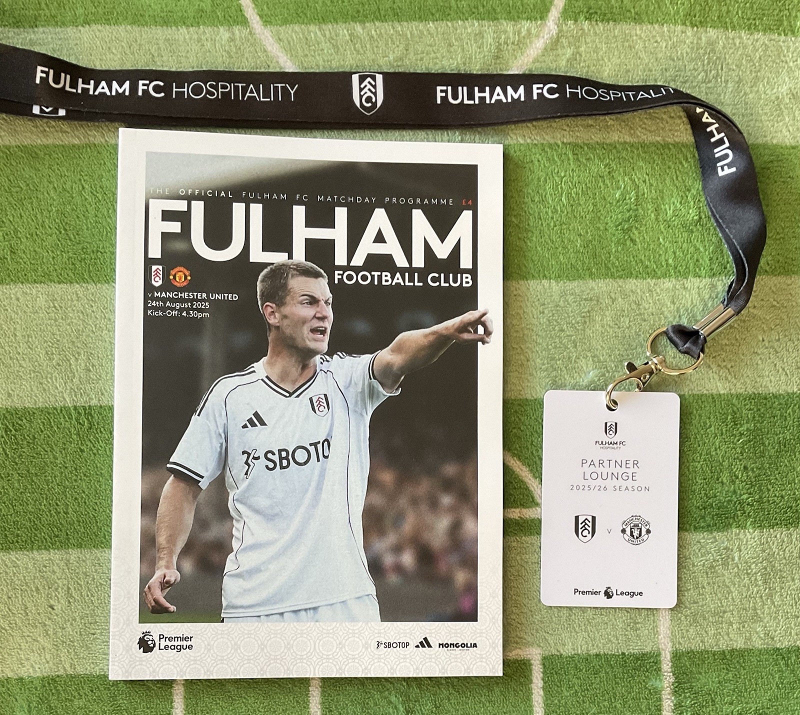 Fulham v Manchester United Premier League Programme , Pass And Lanyard 2025/26 for sale on Ebay