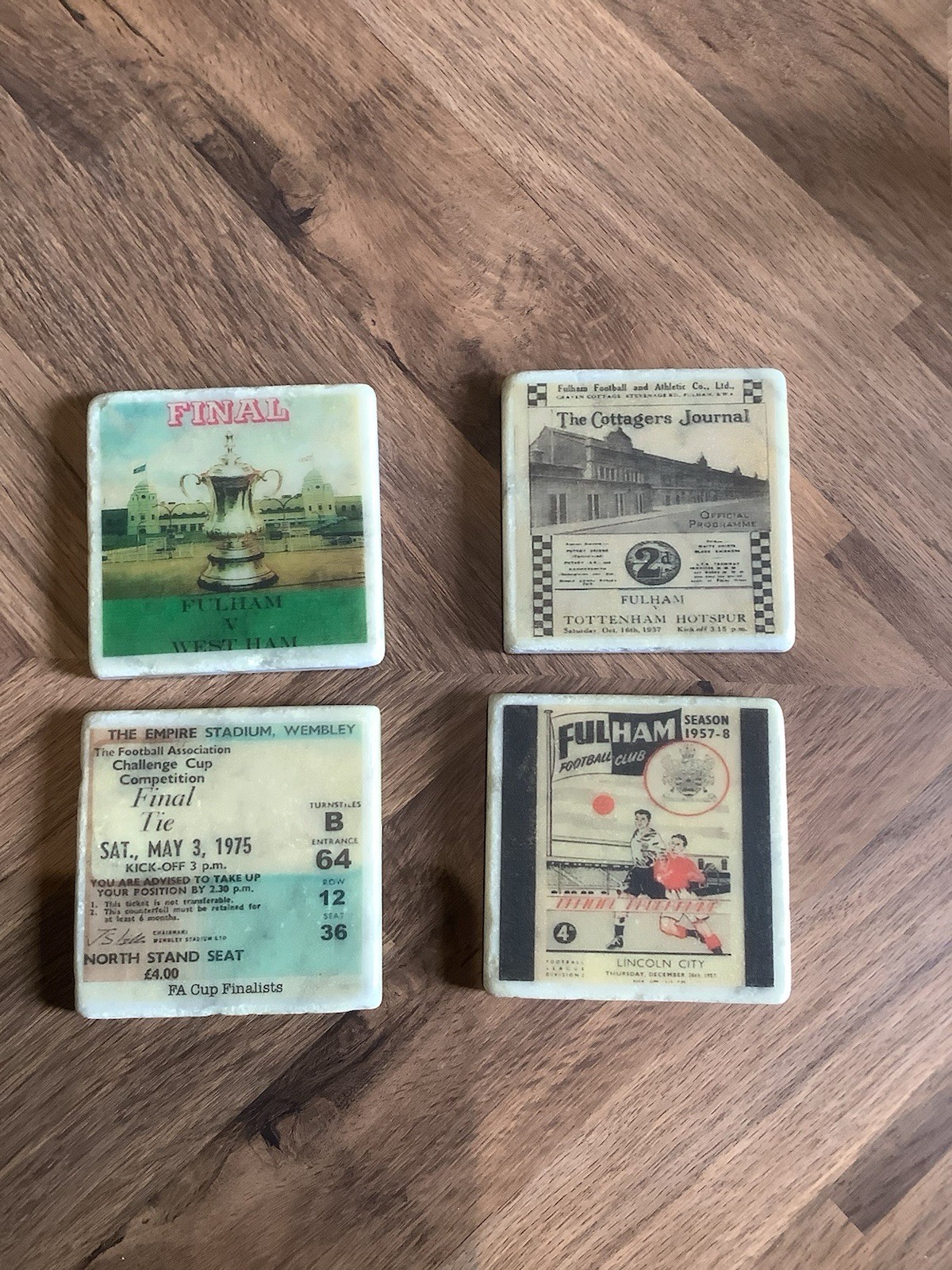 Fulham FC Ceramic Coasters Set of 4 Gift Boxed for sale on Ebay