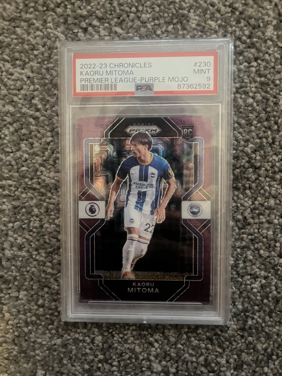 PSA 9 Premier League 2022/2023 Purple Mojo Mitoma Brighton for sale on Ebay