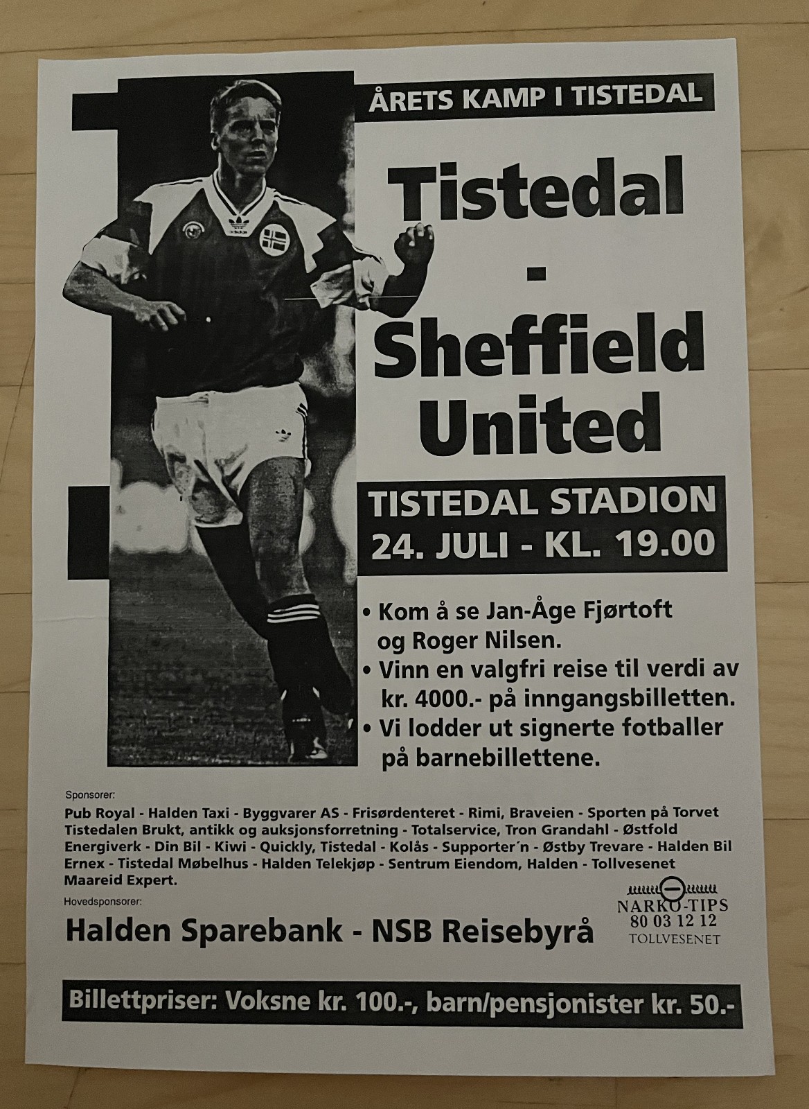 1990's  Tistedal Norway  v  Sheffield United Friendly for sale on Ebay