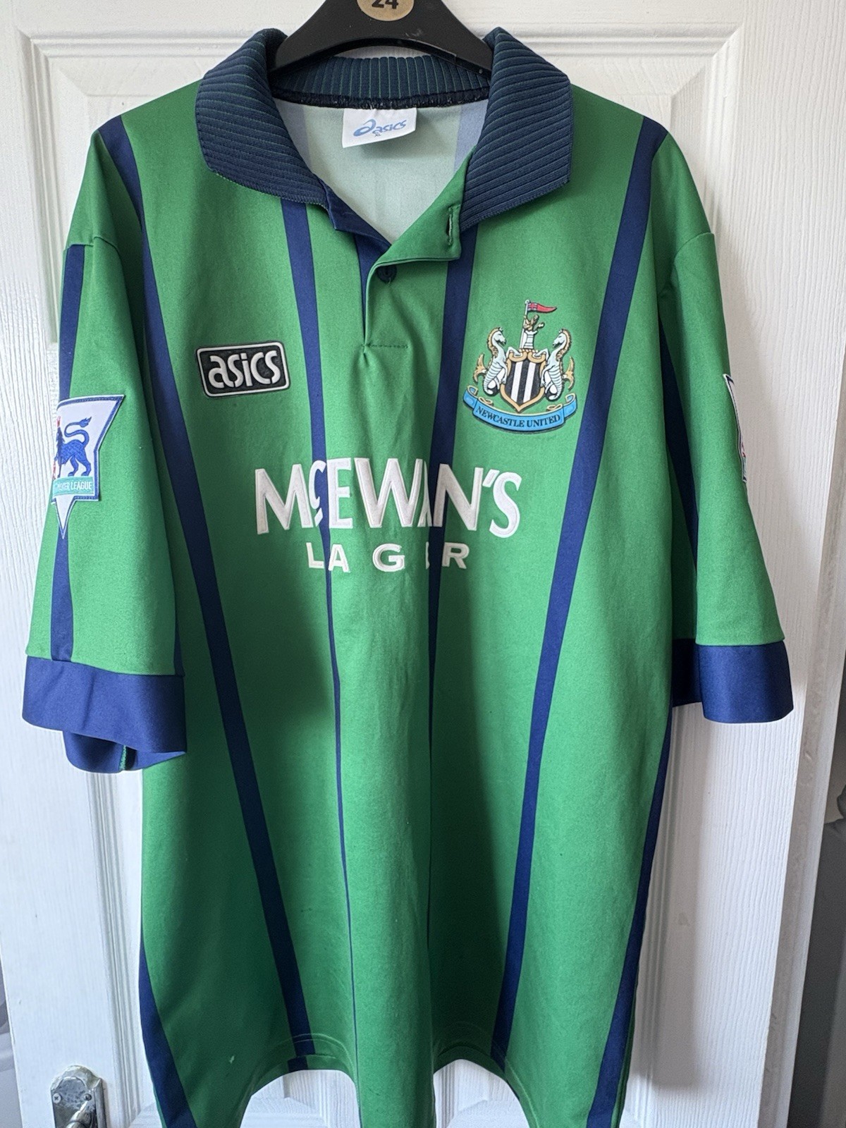 Newcastle United Green And Blue Shirt- Phillip Albert 27- XL  for sale on Ebay