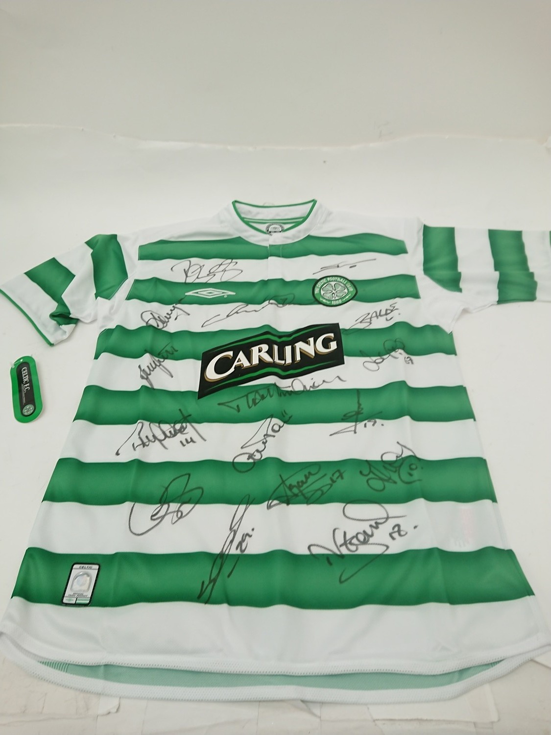 Celtic FC Signed Football Shirt Home Kit Carling Sponsor Umbro L Collectible  for sale on Ebay