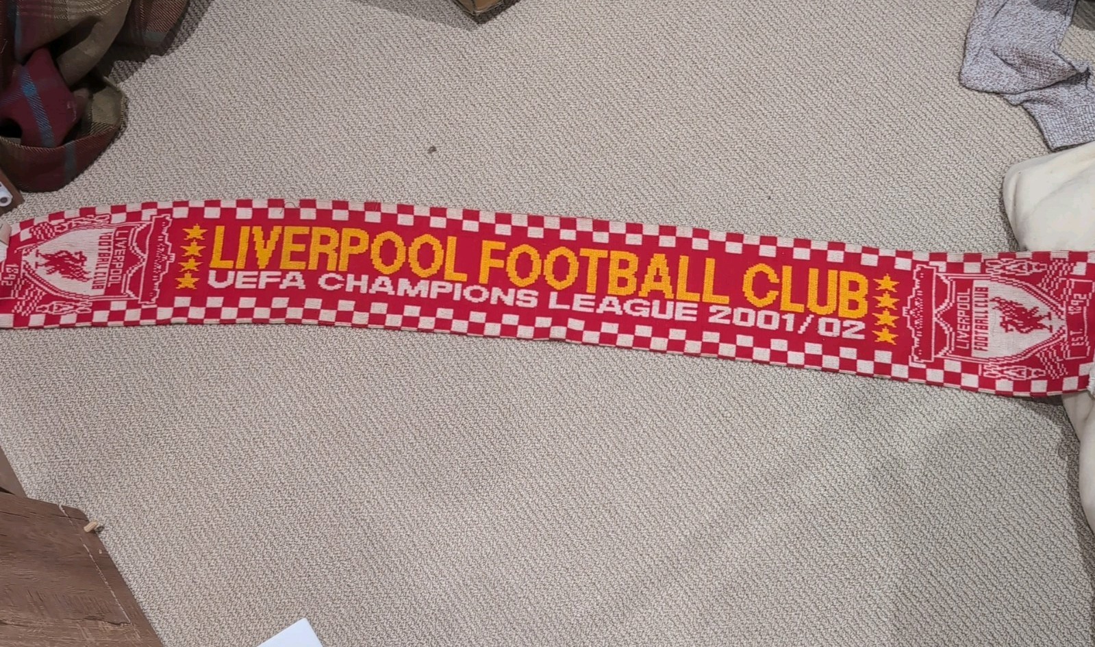 Liverpool Football Club UEFA Champions League 2001 / 2002 Scarf for sale on Ebay