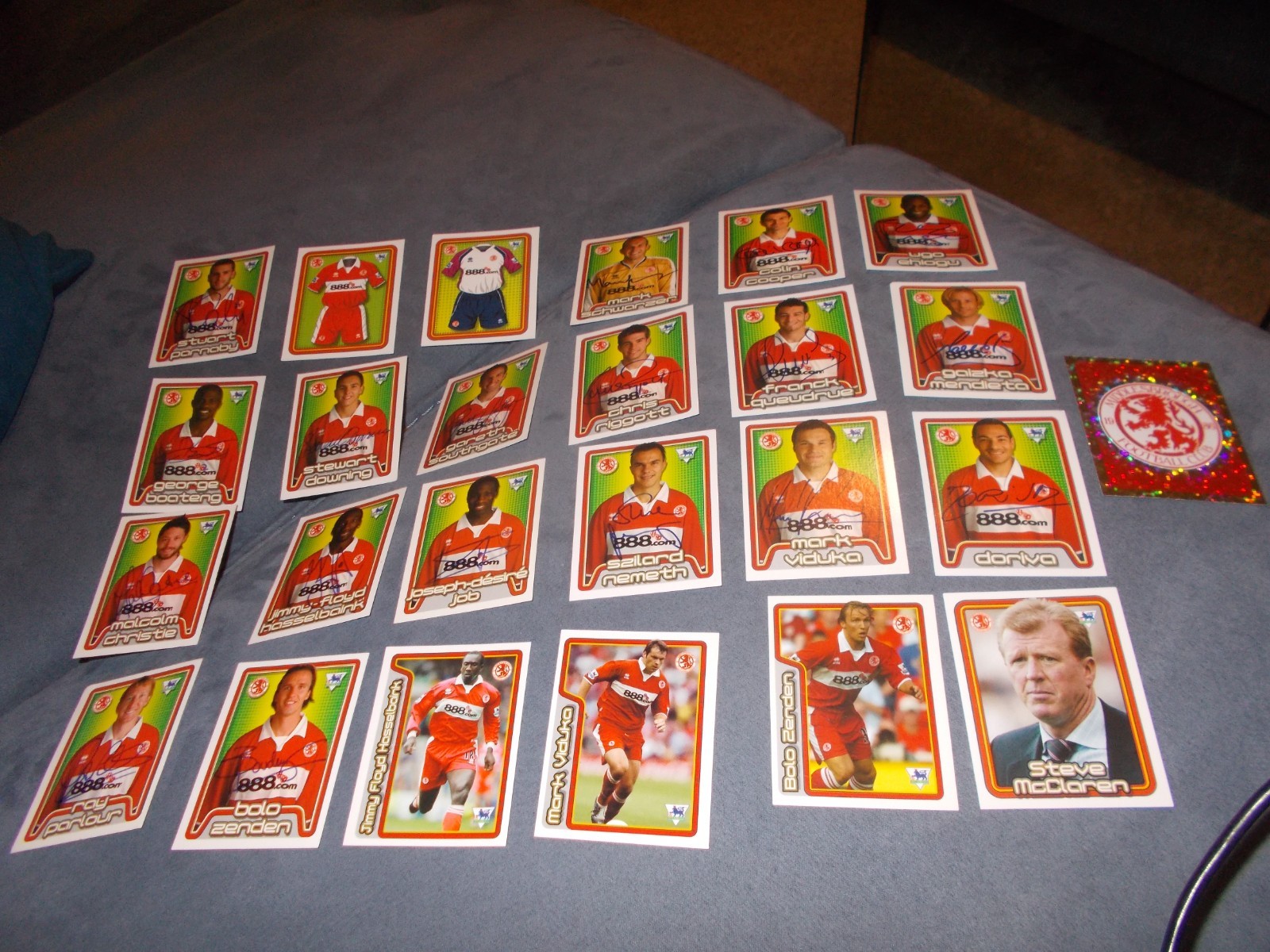 MERLIN,S F.A. PREMIER LEAGUE 2005  MIDDLESBROUGH   25 UNUSED STICKERS for sale on Ebay