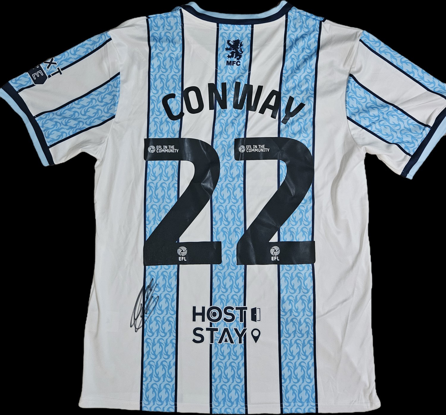 Tommy Conway Hand Signed Middlesbrough Fc Boro 24/25 Away Shirt Autograph COA for sale on Ebay
