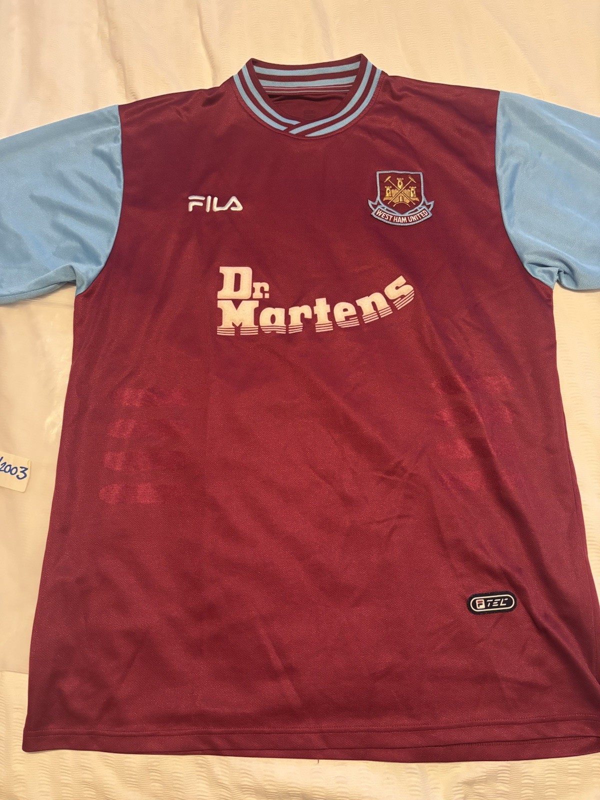 West Ham United. Home Shirt 2001 2003. Dr Martens Size L FILA Football Shirt for sale on Ebay