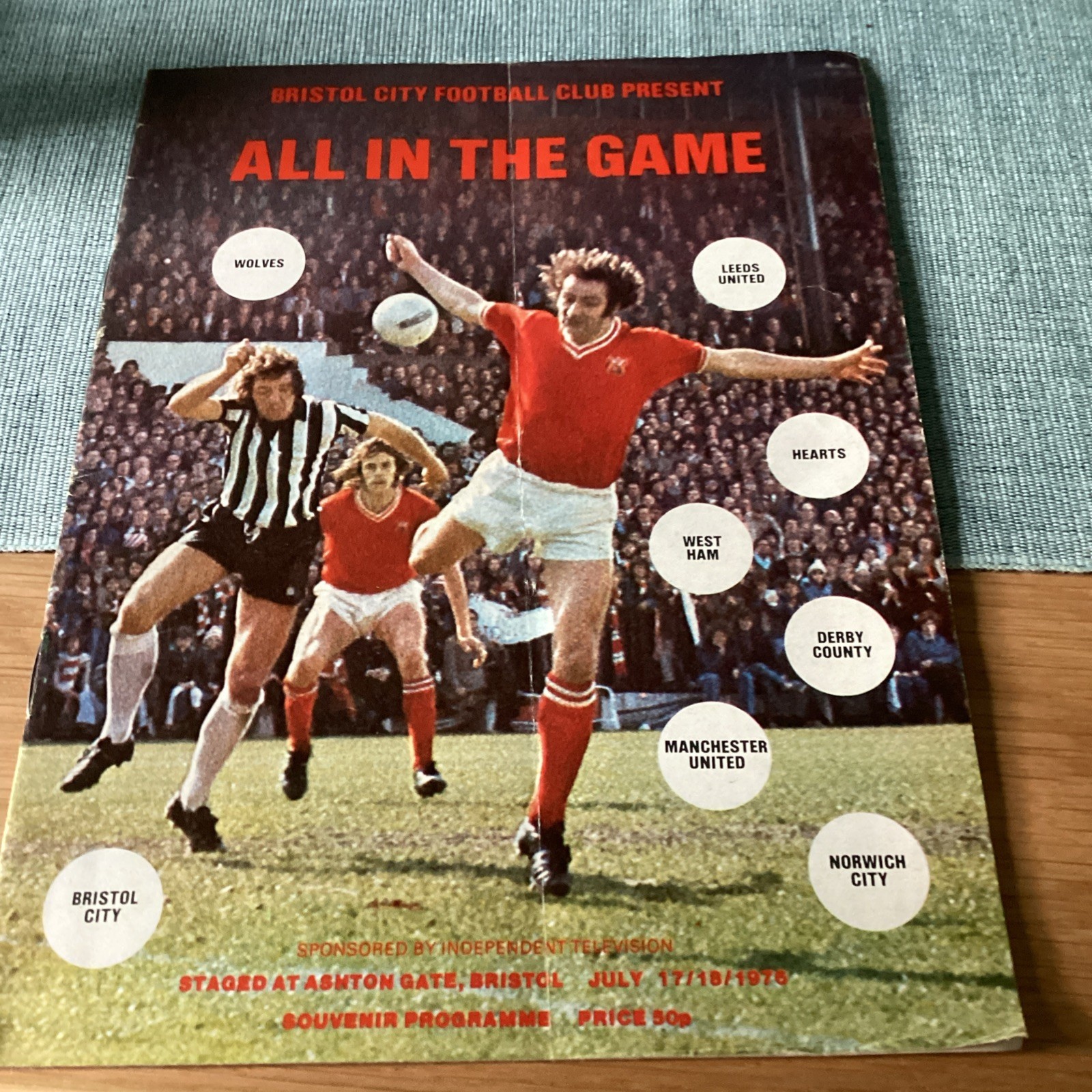 1976 All in the game staged at Bristol city. Inc Leeds, Man Utd, WHU, and Hearts for sale on Ebay