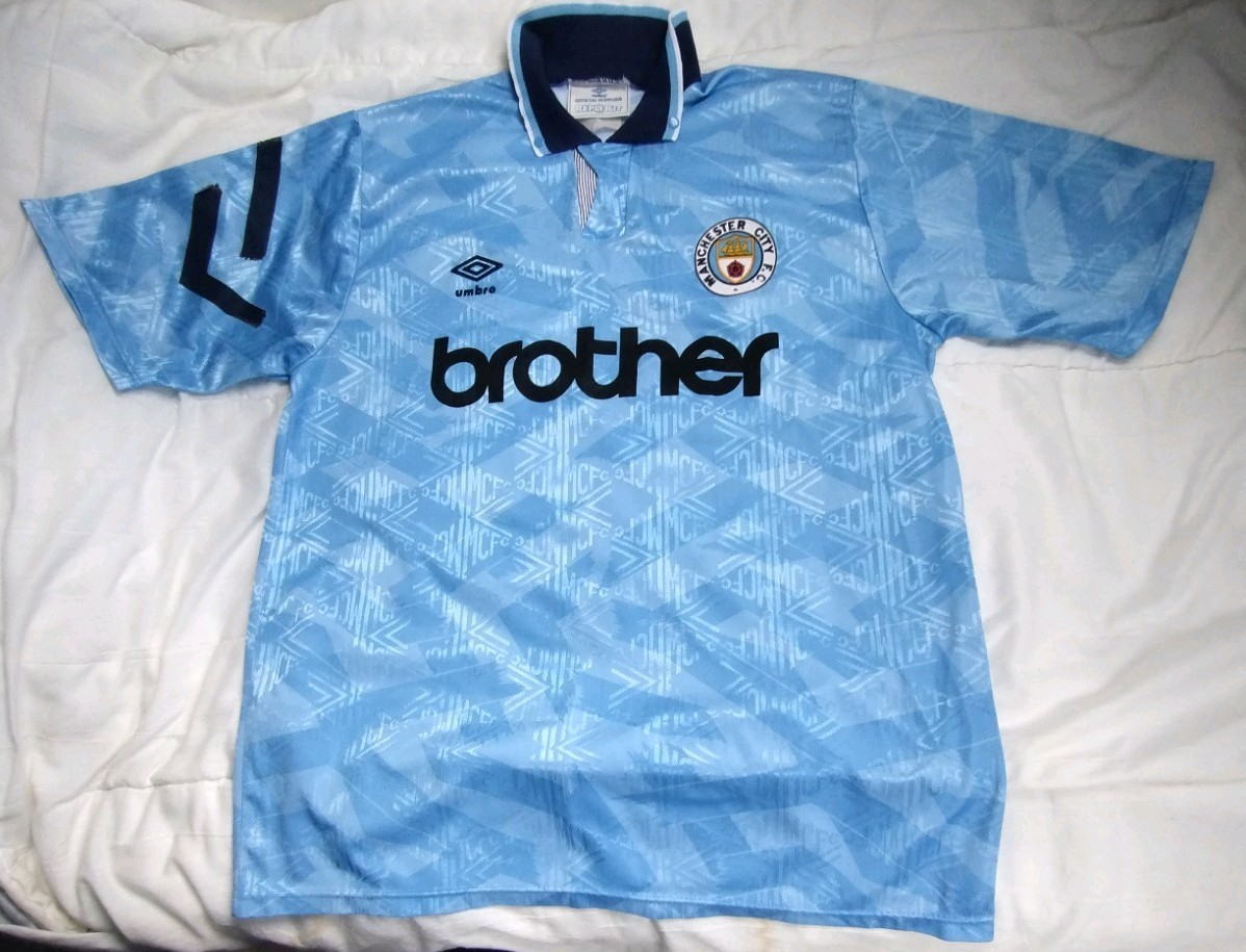 XL Manchester City  Umbro replikit shirt. 1991 to 1993. for sale on Ebay
