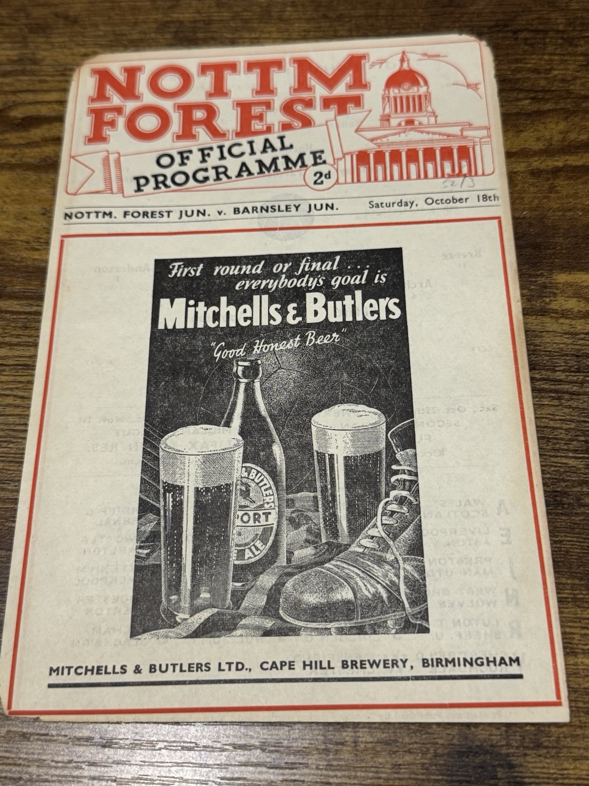 52/53 FA YOUTH CUP  Nottingham Forest BARNSLEY    Football Programme for sale on Ebay