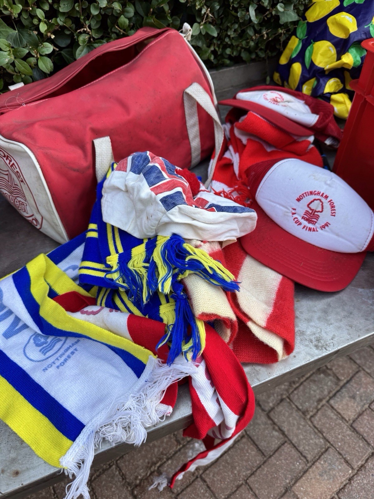 Nottingham Forest vintage bundle scarfs Hats Bag Job Lot | for sale on Ebay