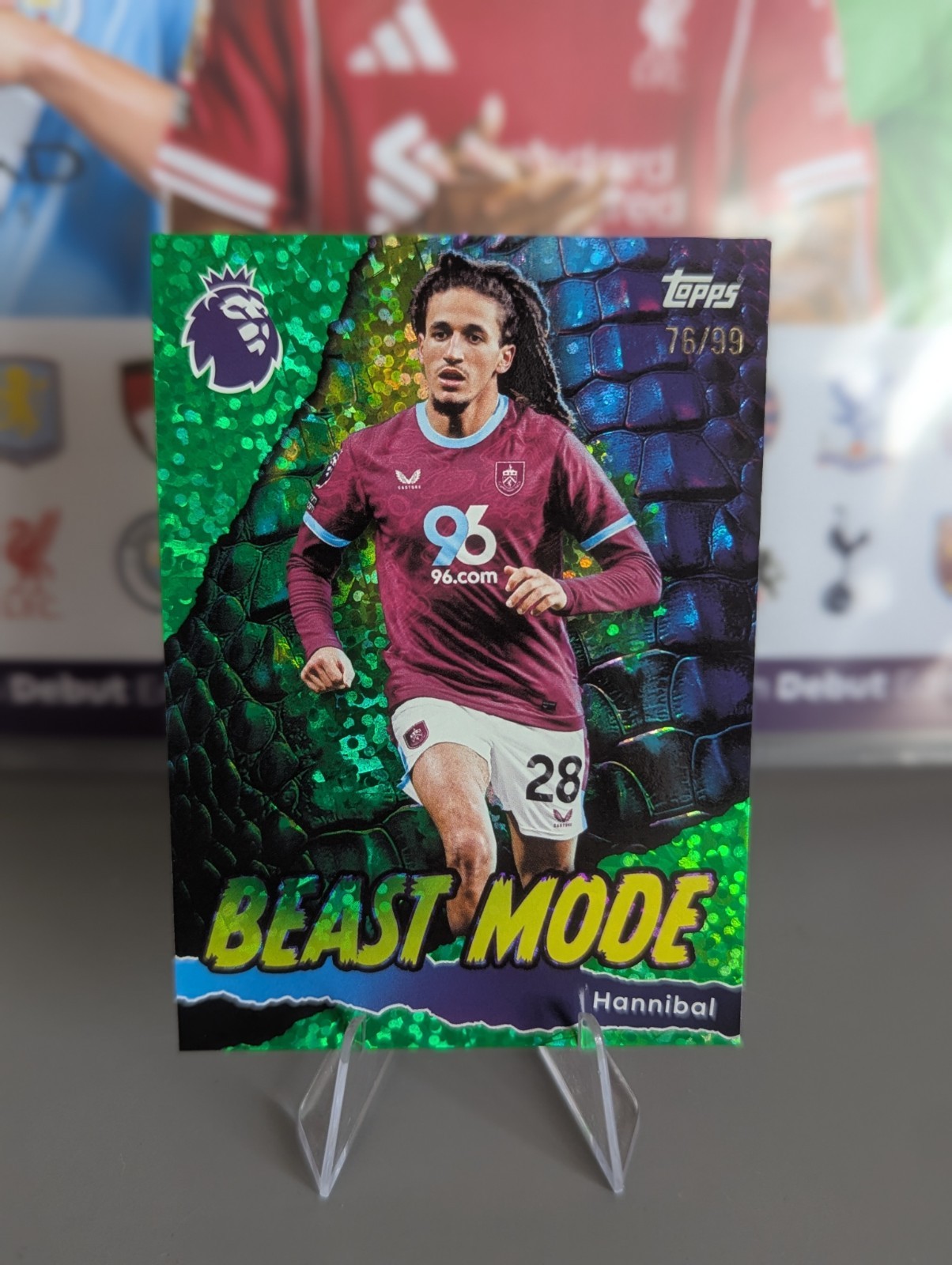 Topps Premier League 2026 Beast Mode Hannibal 76/99 Green Sparkle Burnley for sale on Ebay
