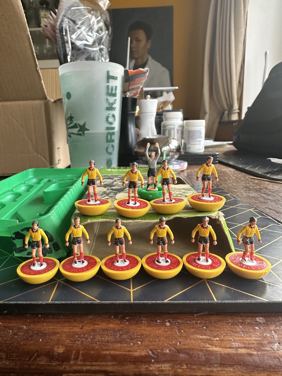 Ref 354  Watford  Subbuteo Lightweight team machine  painted  for sale on Ebay