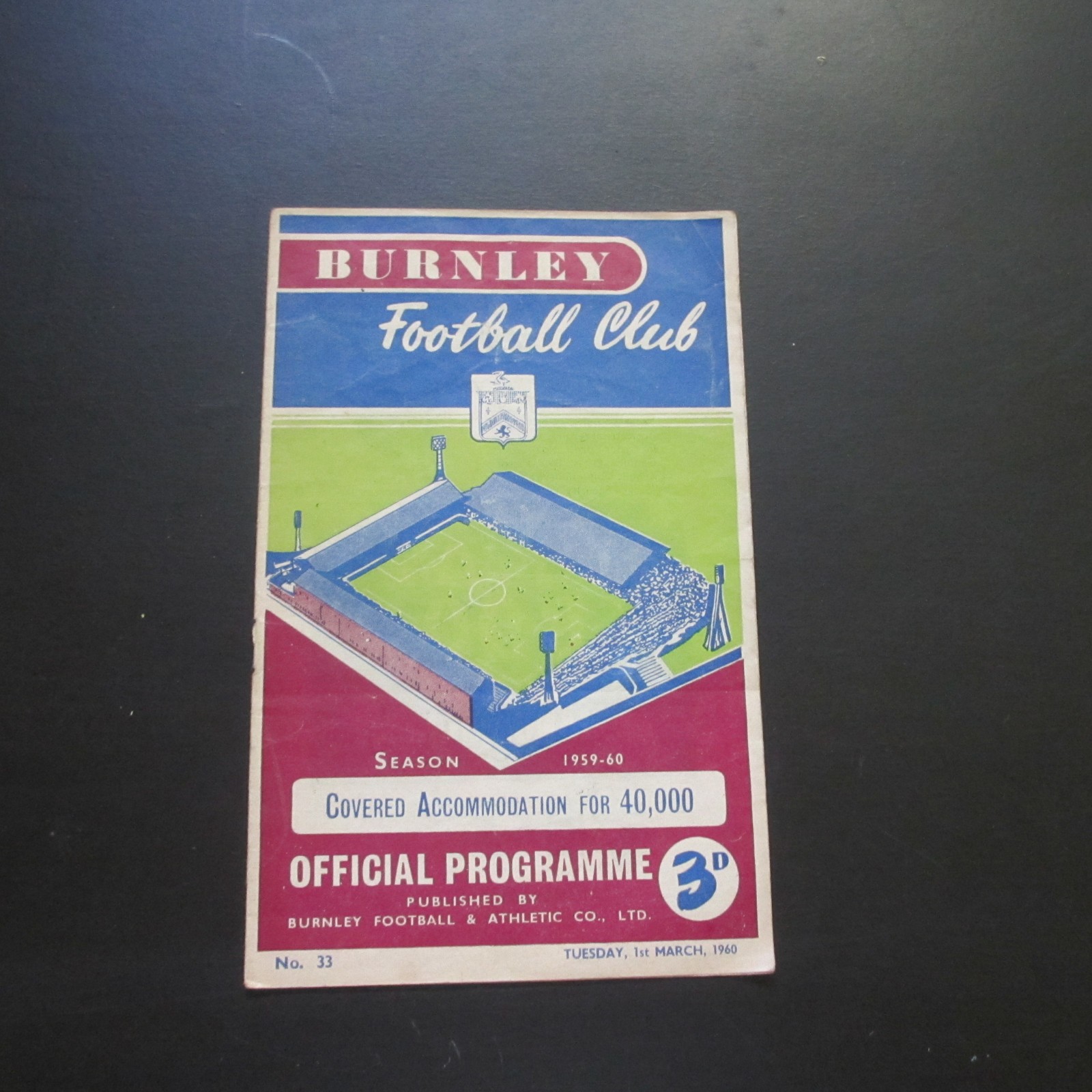 Burnley v Tottenham/Spurs Div 1 1959/60 for sale on Ebay