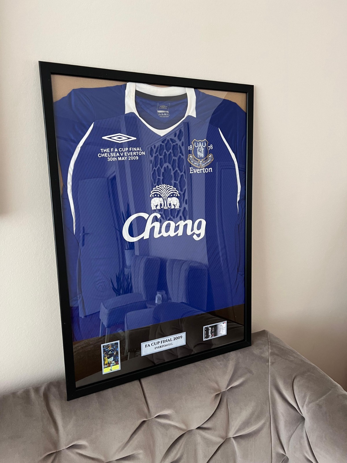 Tim Cahill Everton FA Cup Final 2009 Framed Shirt for sale on Ebay