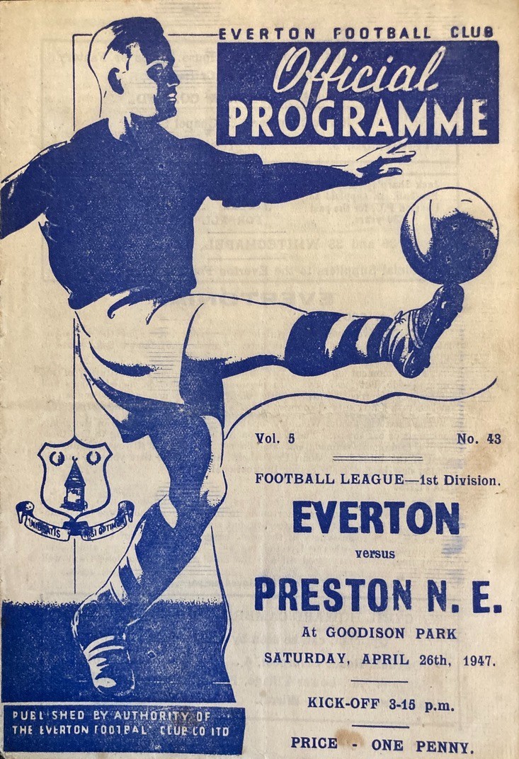 Everton v Preston North End Div 1 1946/47 for sale on Ebay