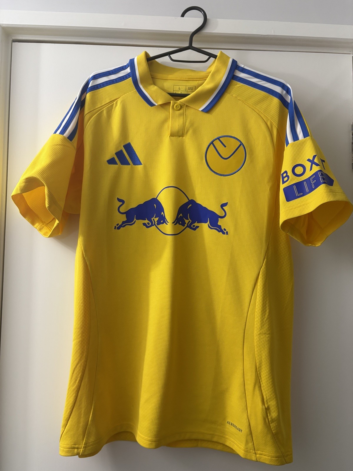 Leeds United 24/25 authentic Adidas Away Shirt Yellow Mens Size Large  for sale on Ebay