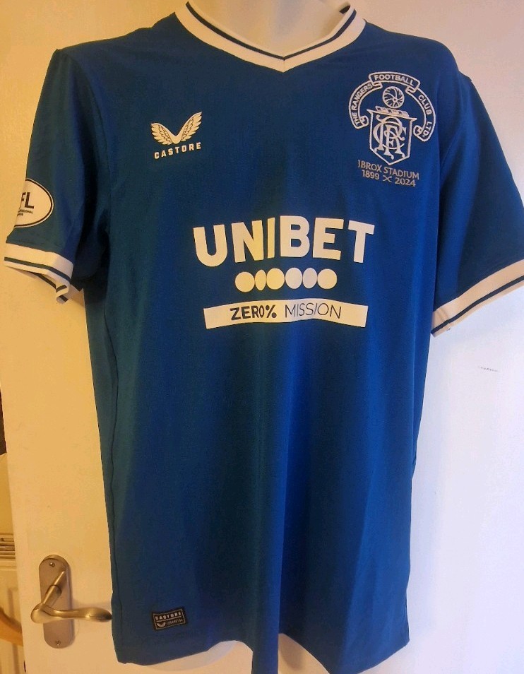 Rangers FC pro issue heritage home shirt  2024/25  Large no9 Dessers  for sale on Ebay