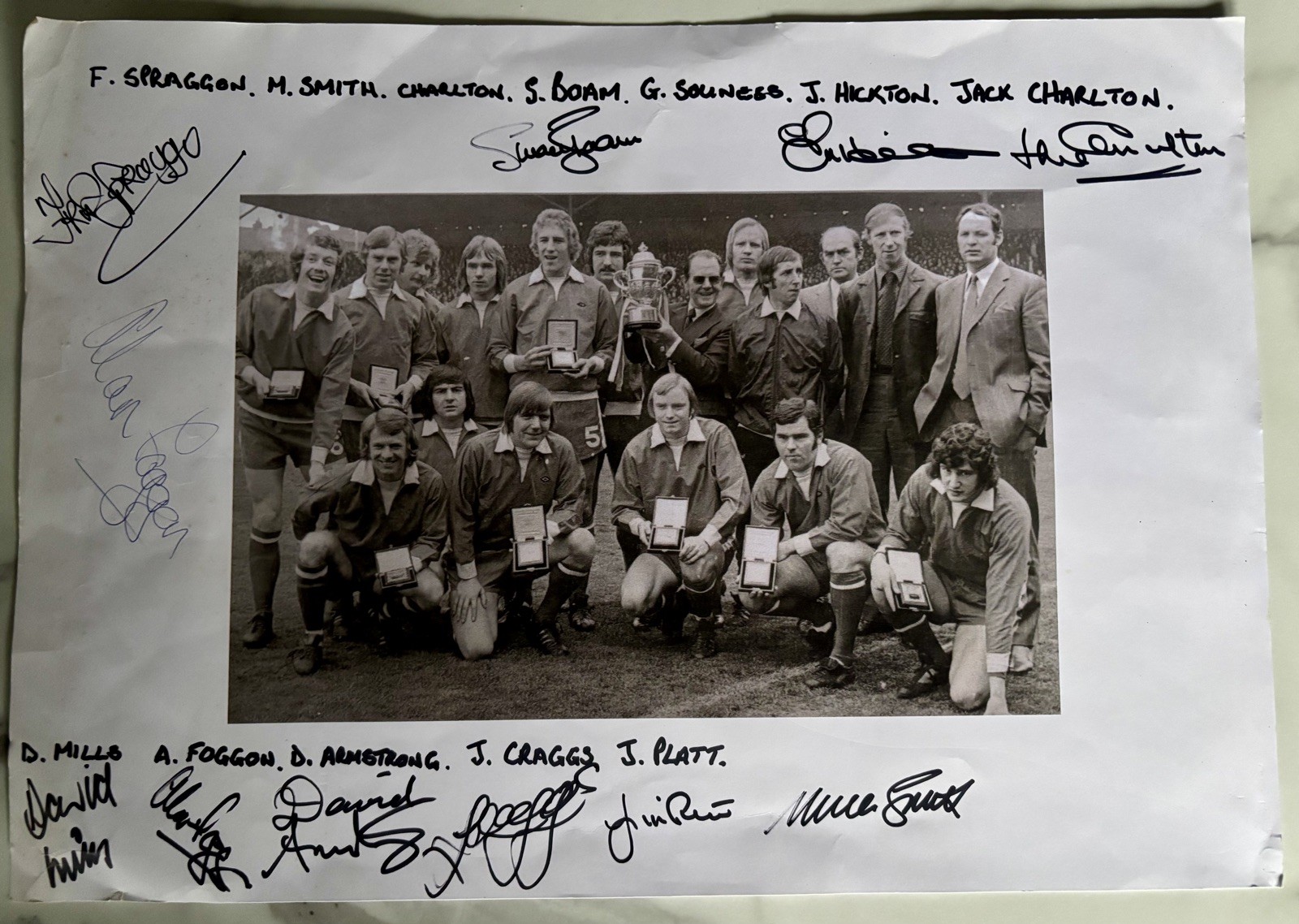 Signed photos former Middlesbrough football club Players Div 2 champions 1973 for sale on Ebay
