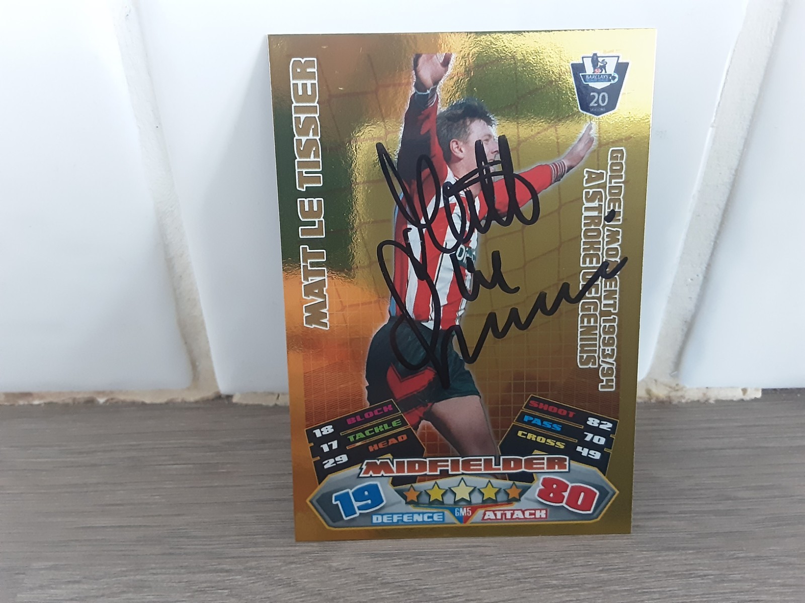 SOUTHAMPTON - MATT LE TISSIER Signed Golden Moment Attax Football trade card  for sale on Ebay